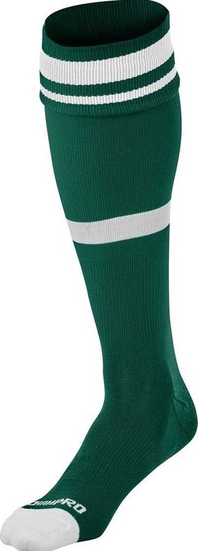 Champro AS10 Striped Soccer Knee High Socks - Forest Green White - HIT a Double