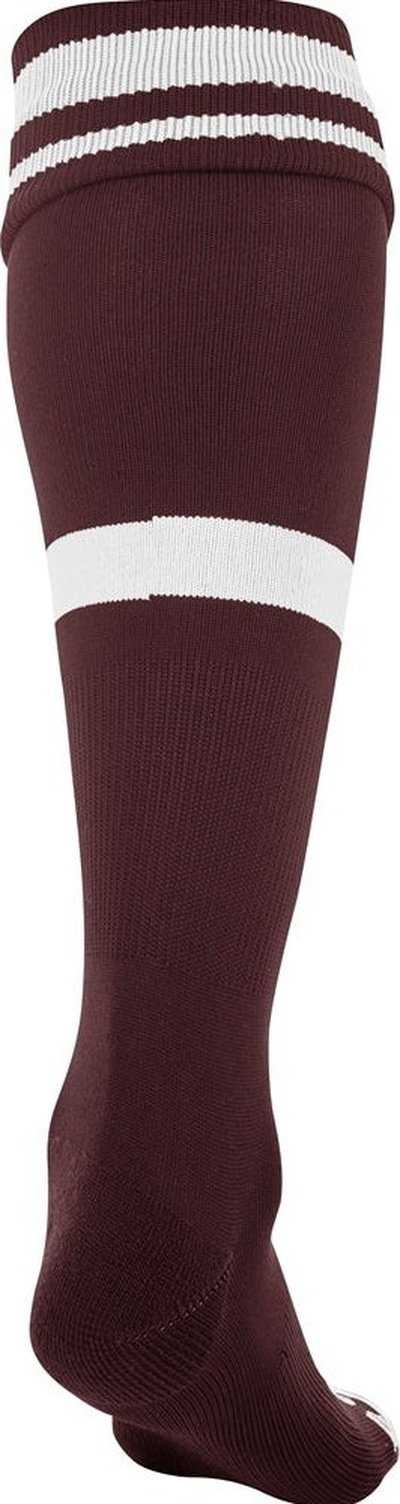 Champro AS10 Striped Soccer Knee High Socks - Maroon White - HIT a Double