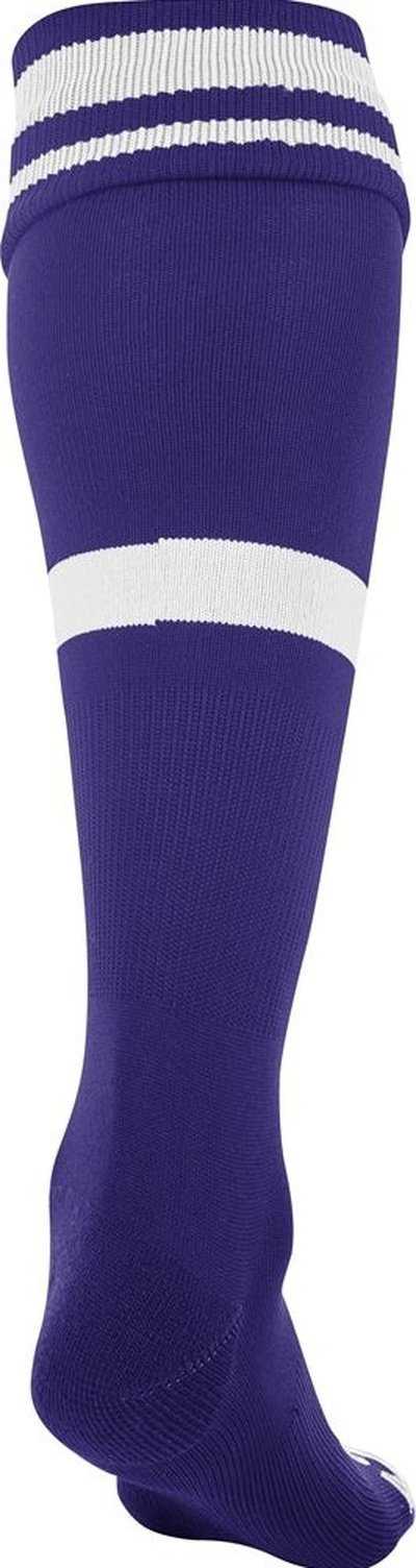 Champro AS10 Striped Soccer Knee High Socks - Purple White - HIT a Double