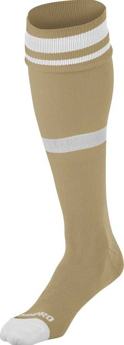 Champro AS10 Striped Soccer Knee High Socks - Vegas Gold White - HIT a Double