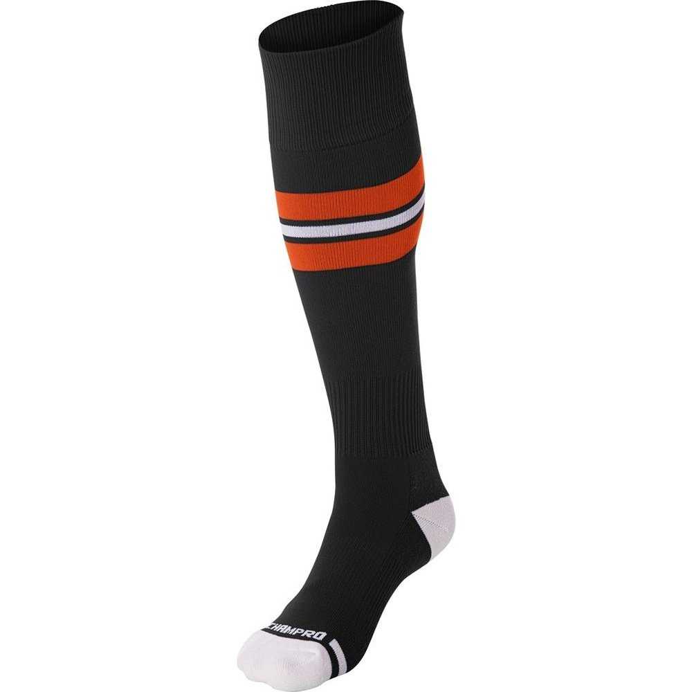 Champro AS3 Striped Baseball Knee High Socks - Black Orange White - HIT a Double - 1