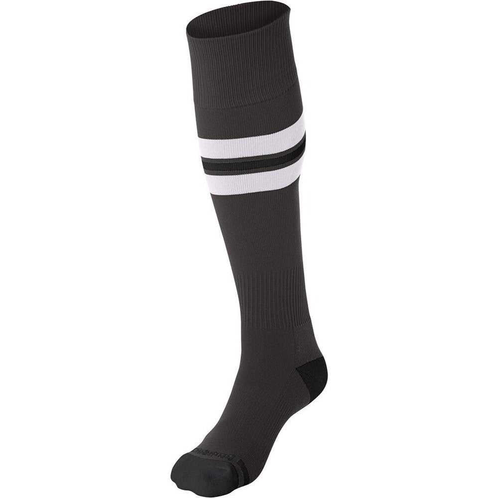 Champro AS3 Striped Baseball Knee High Socks - Graphite White Black - HIT a Double - 1