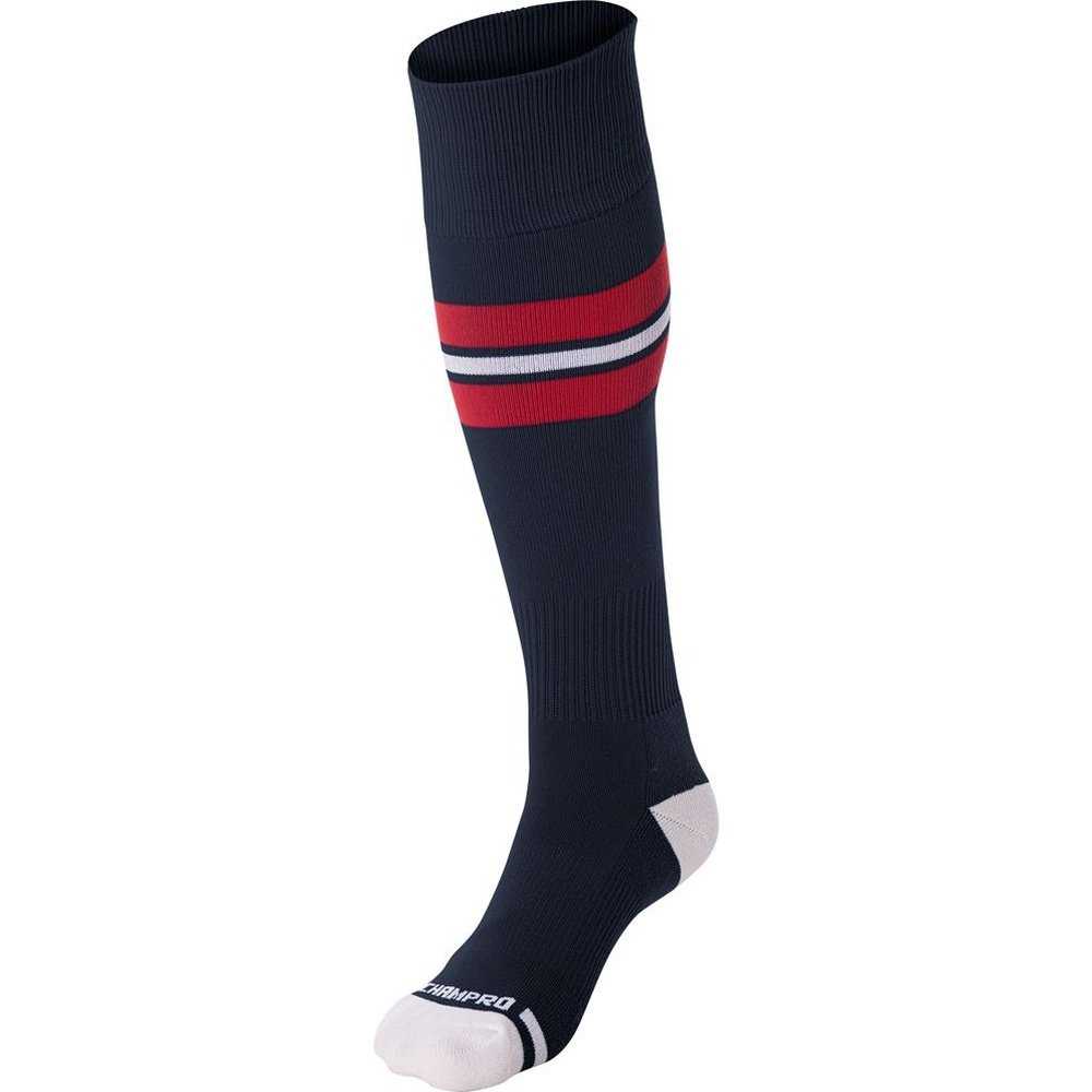 Champro AS3 Striped Baseball Knee High Socks - Navy Scarlet White - HIT a Double - 1