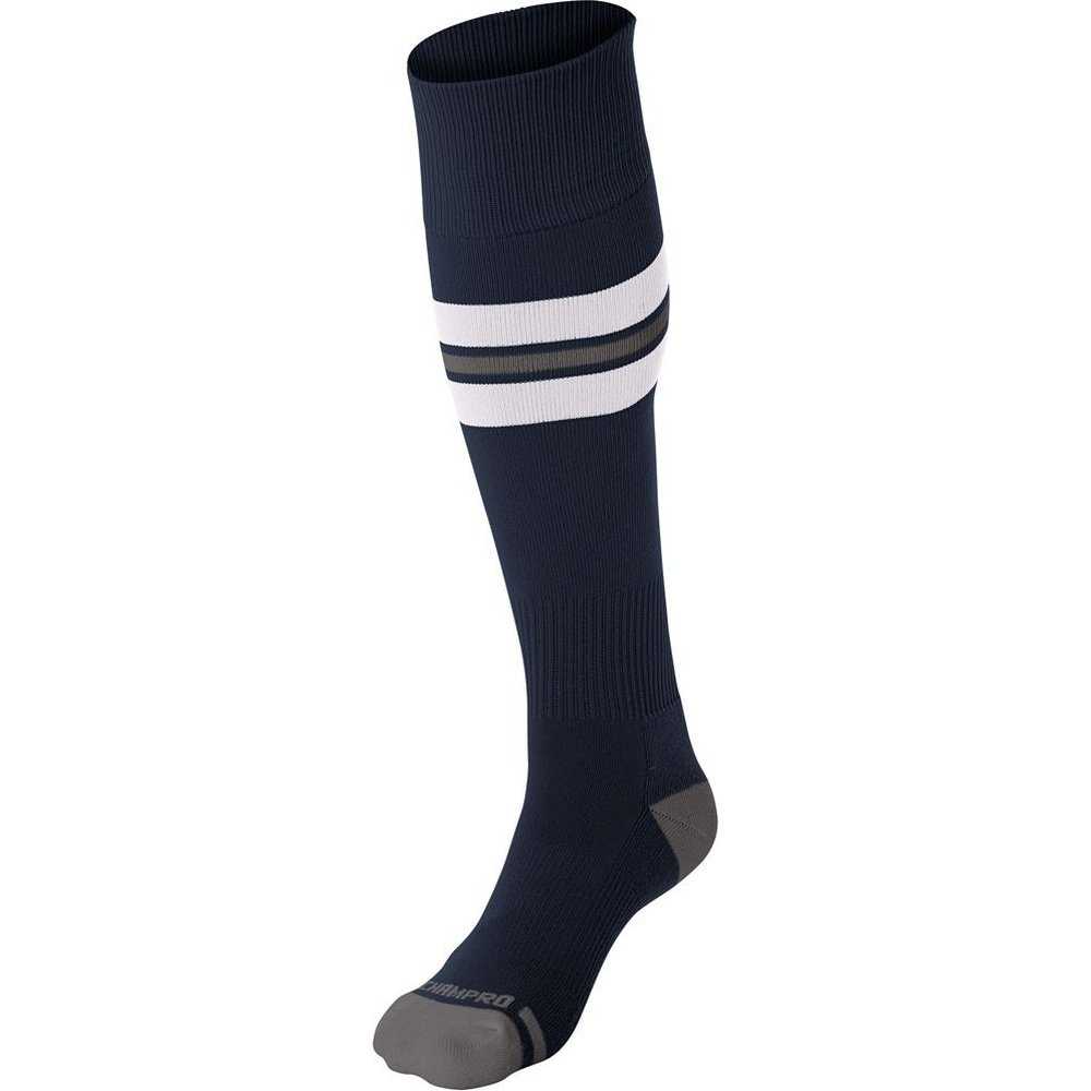 Champro AS3 Striped Baseball Knee High Socks - Navy White Gray - HIT a Double - 1
