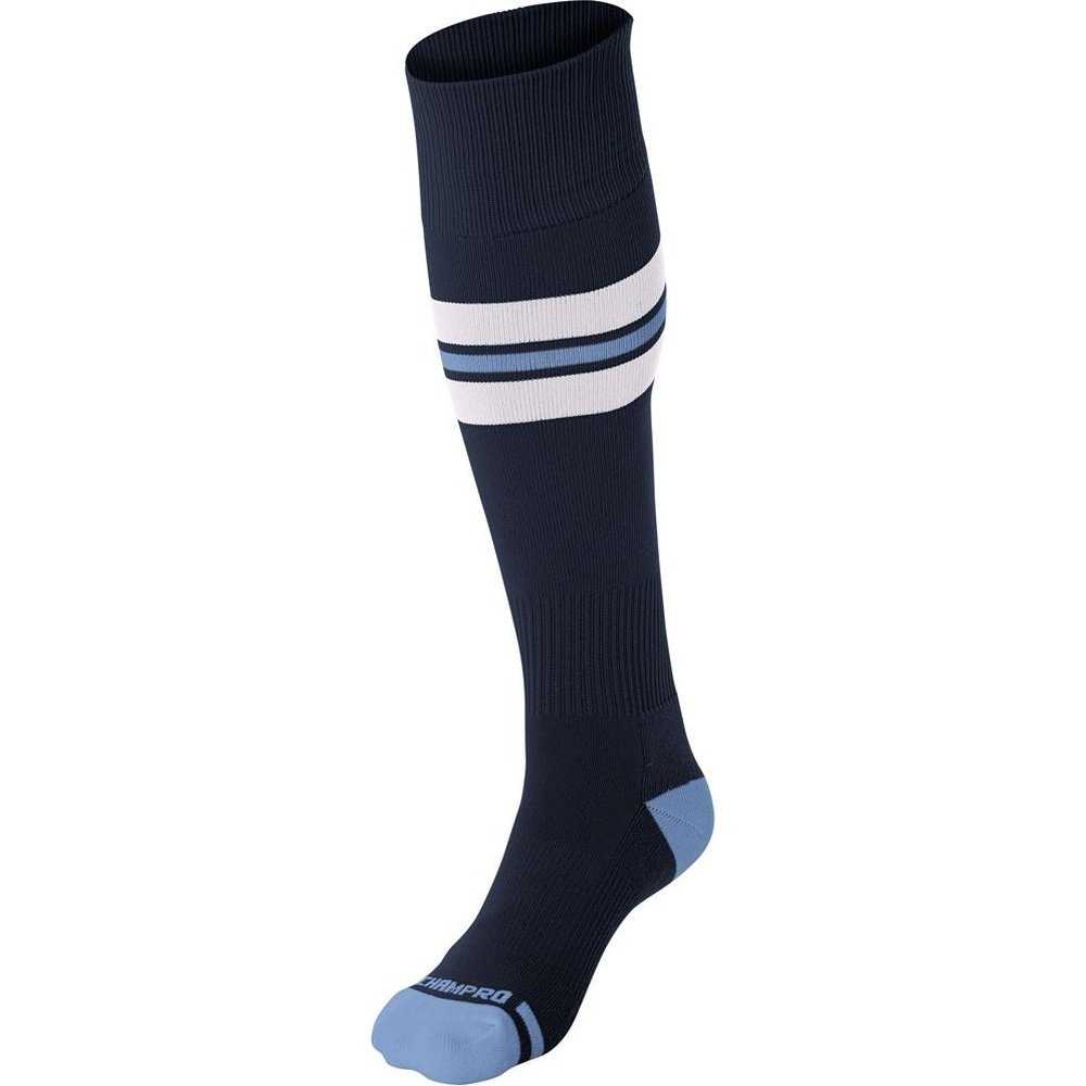 Champro AS3 Striped Baseball Knee High Socks - Navy White Light Blue - HIT a Double - 1