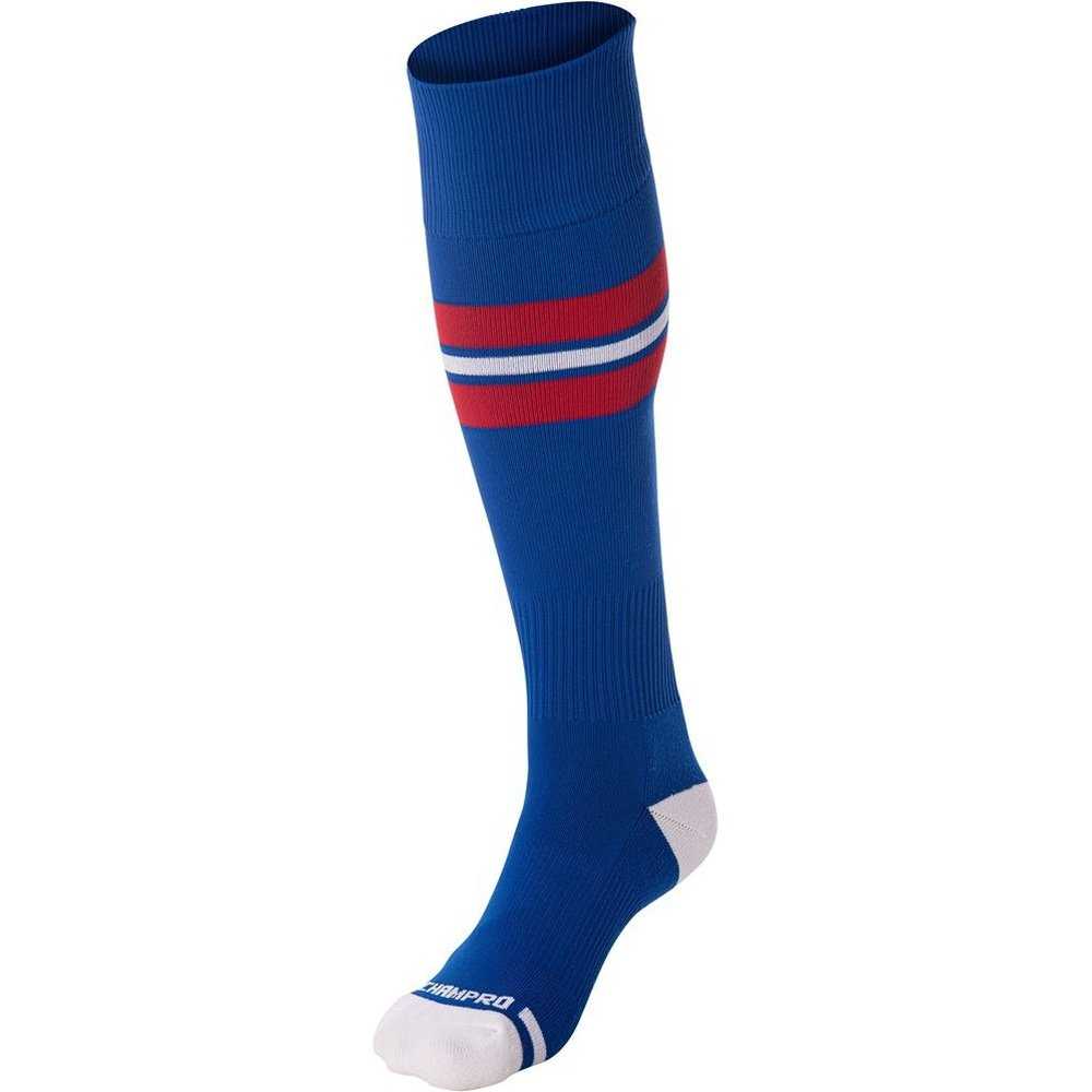 Champro AS3 Striped Baseball Knee High Socks - Royal Scarlet White