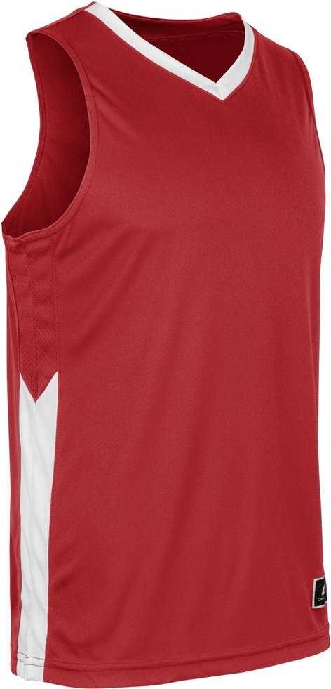 Champro BBJ32 Icon Men&#39;s and Youth Basketball Jersey - Scarlet White