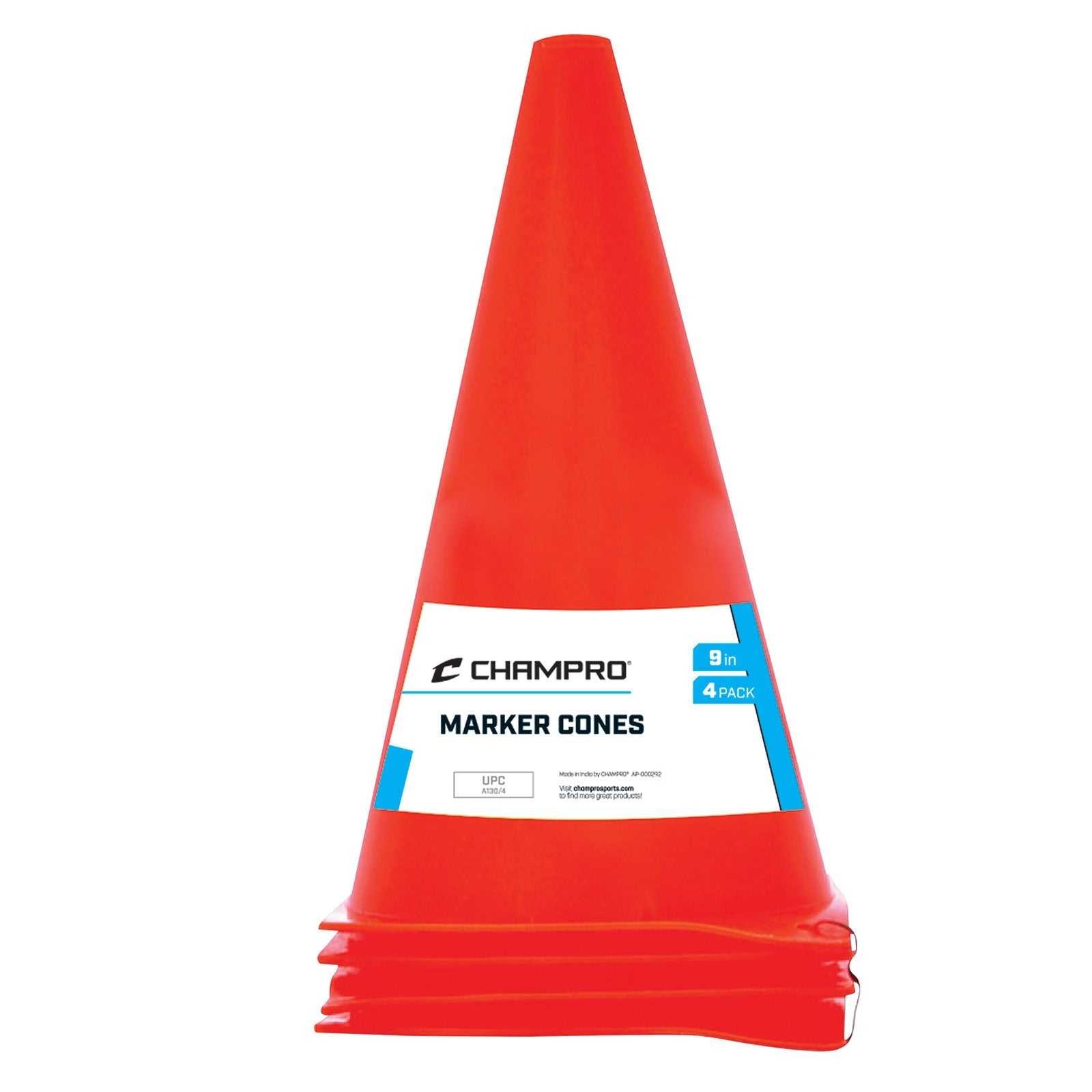 Champro A130/4 Marker Cone 9" - Orange Set of 4 - HIT a Double