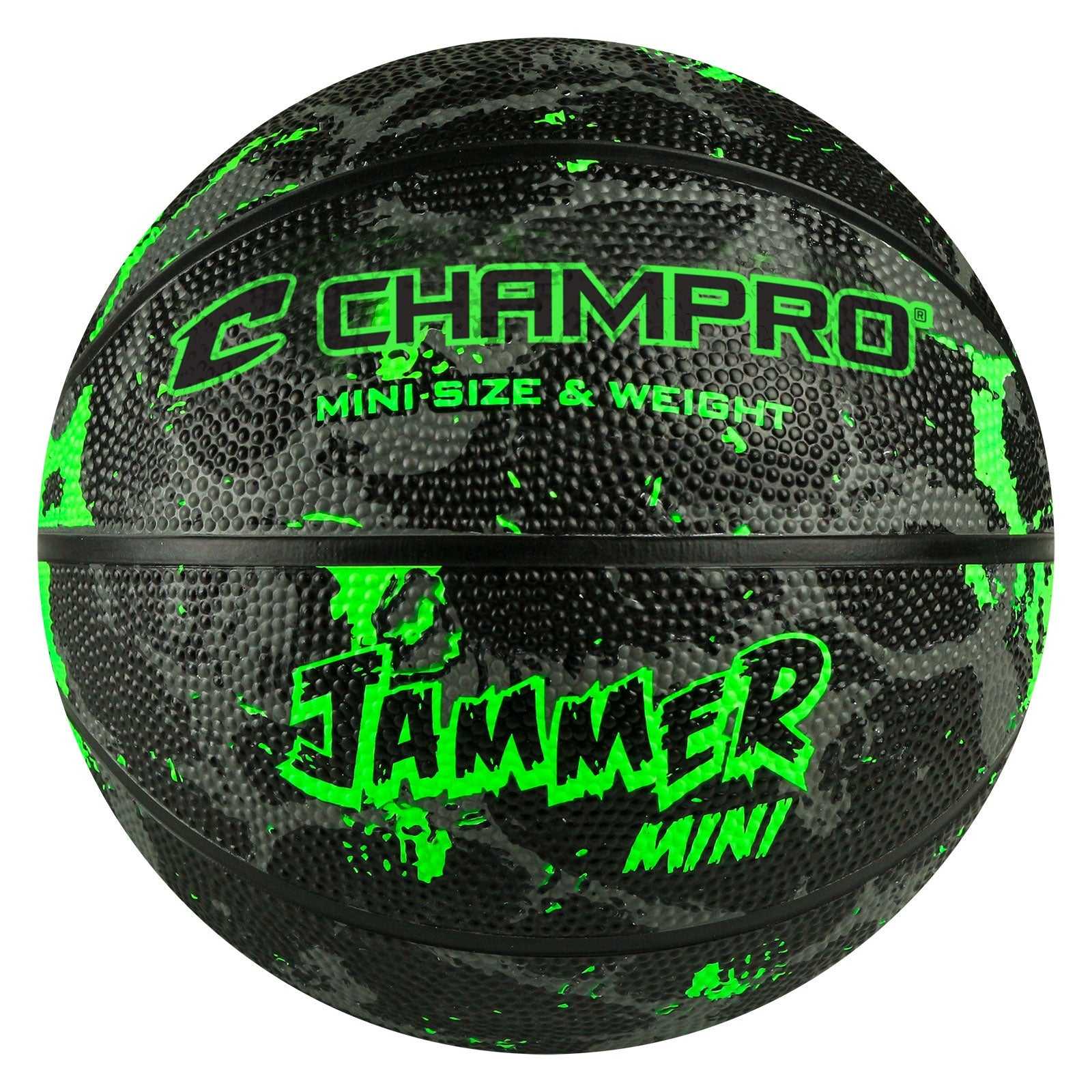 Champro BB48 Jammer Mini Rubber Basketball - Neon Green - HIT a Double