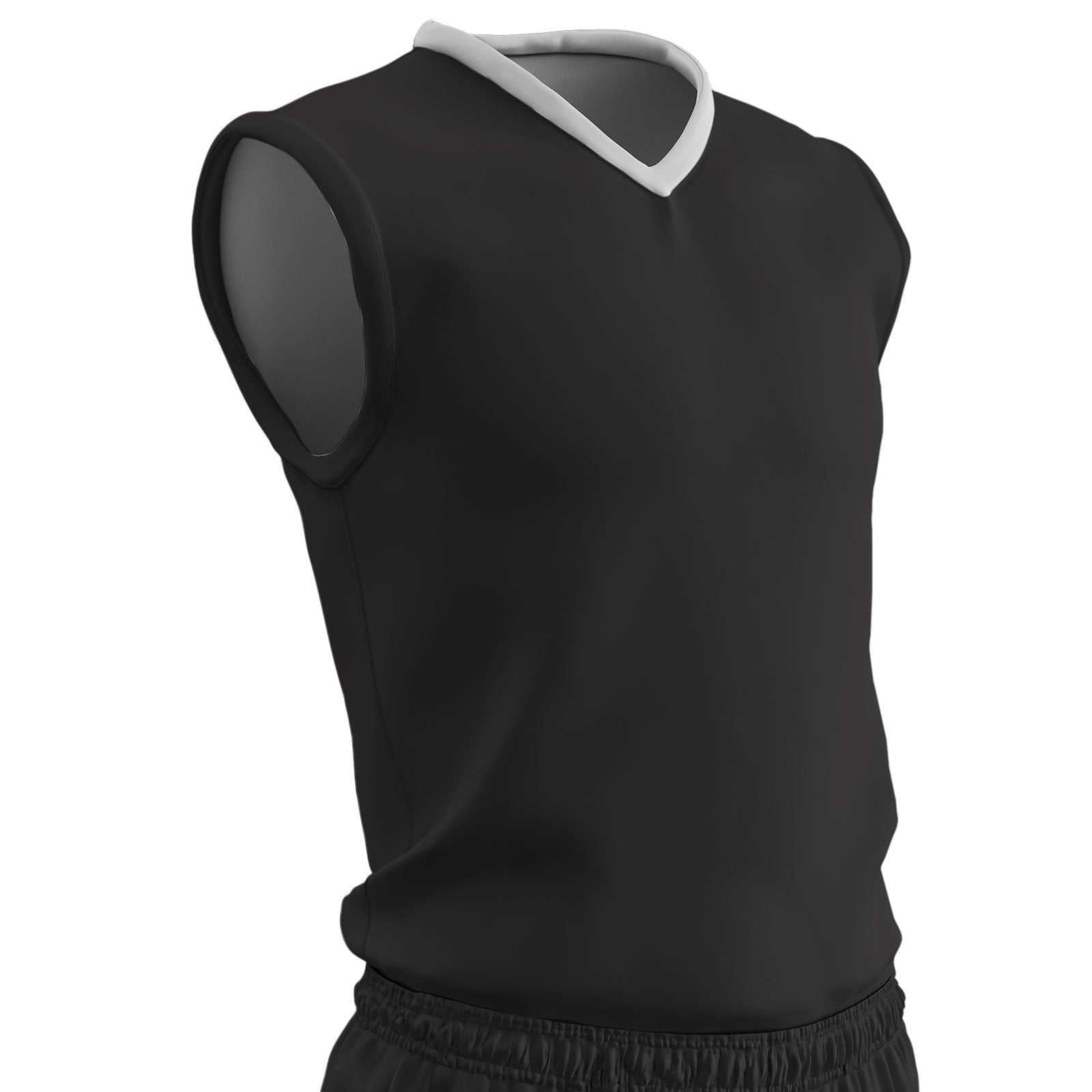 Champro BBJ11 Clutch Z-Cloth, Dri-Gear Reversible Basketball Jersey - Black White - HIT a Double