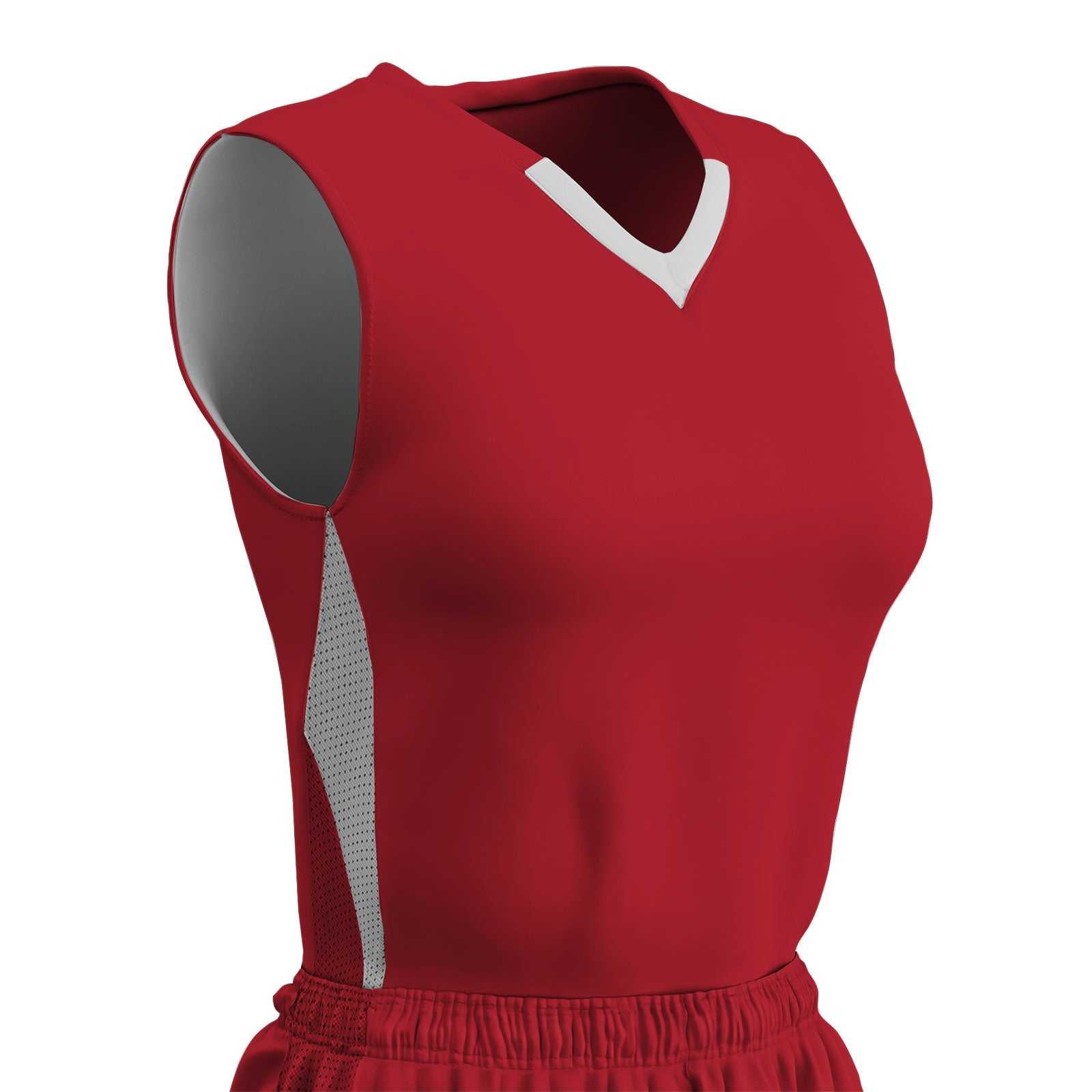 Champro BBJ15 Post Up Reversible Basketball Jersey - Scarlet White - HIT a Double