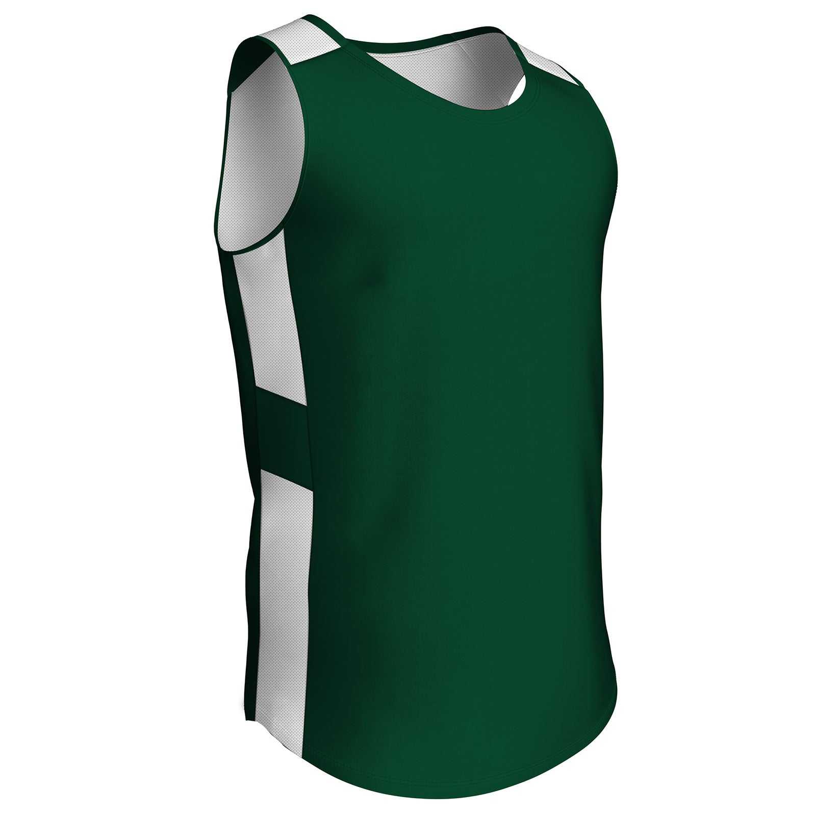 Champro BBJ16 CroShort Sleeveover Reversible Basketball Jersey - Forest Green White - HIT a Double