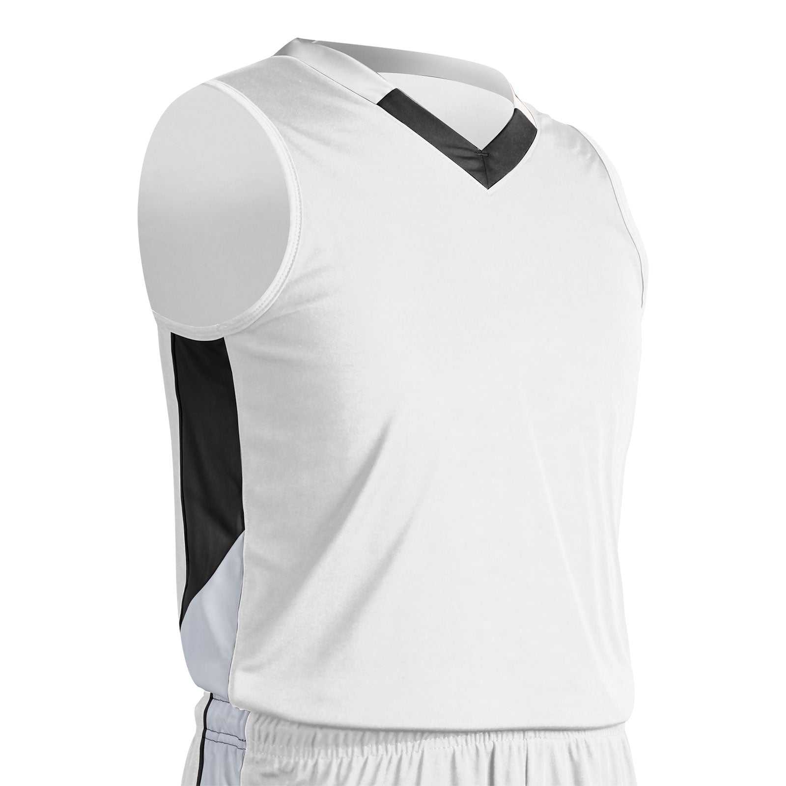 Champro BBJ21 Rebel Basketball Jersey - White Black White - HIT a Double