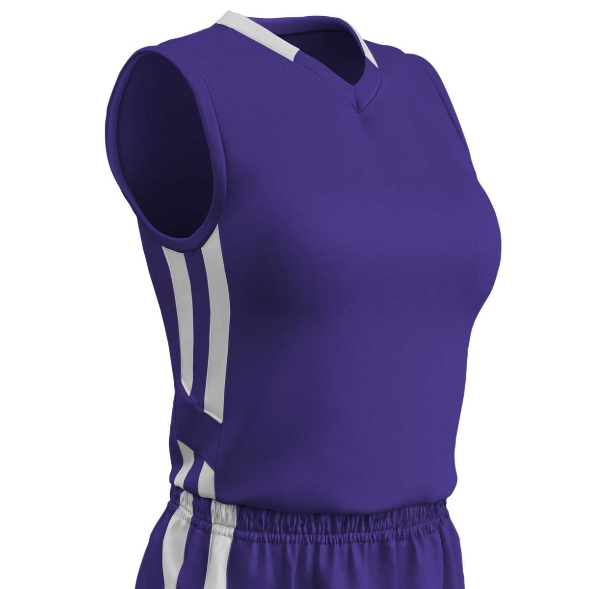 Champro BBJ9W Muscle Dri-Gear Basketball Jersey Women&#39;s - Purple White - HIT a Double
