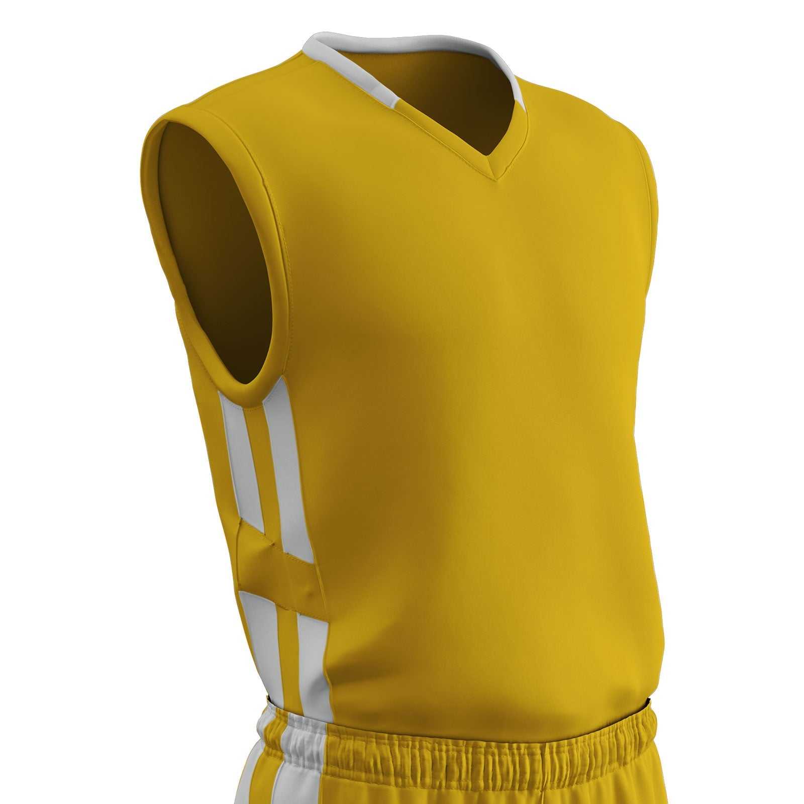 Champro BBJ9 Muscle Dri-Gear Basketball Jersey Adult & Youth - Gold White - HIT a Double