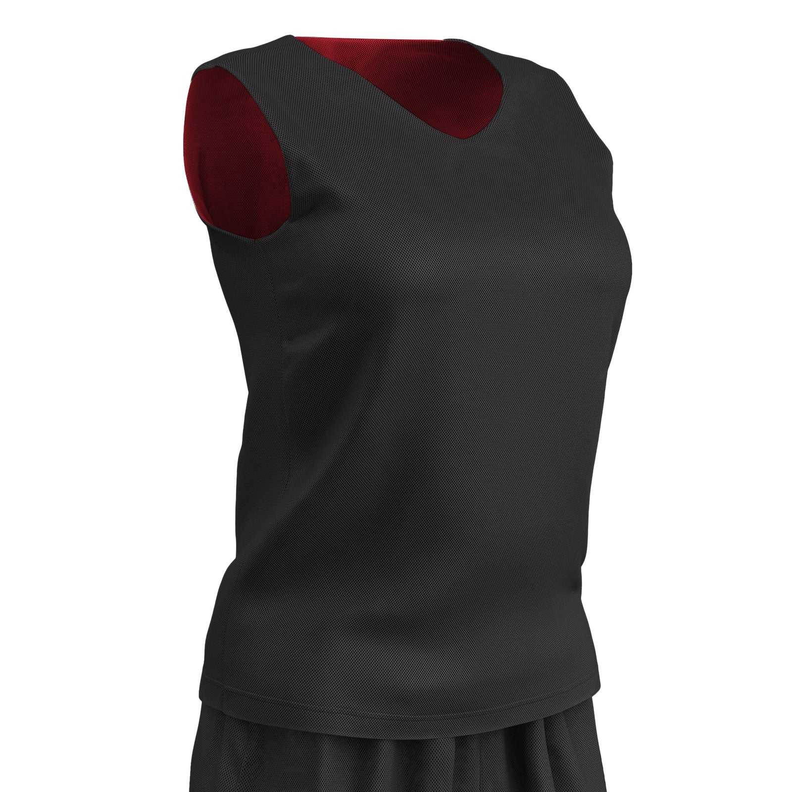 Champro BBJPW Polyester Reversible Basketball Jersey Women's - Black Scarlet - HIT a Double