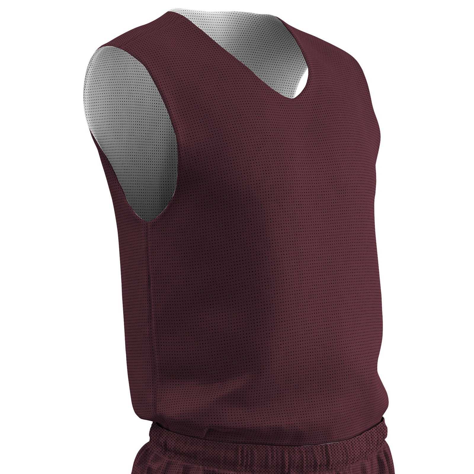 Champro BBJPY Polyester Reversible Basketball Jersey Youth - Maroon White - HIT a Double