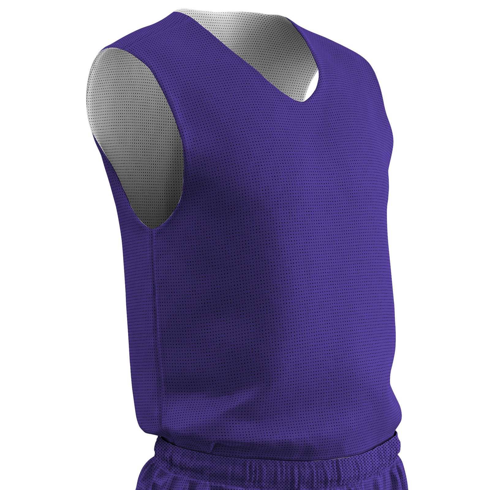 Champro BBJPY Polyester Reversible Basketball Jersey Youth - Purple White - HIT a Double