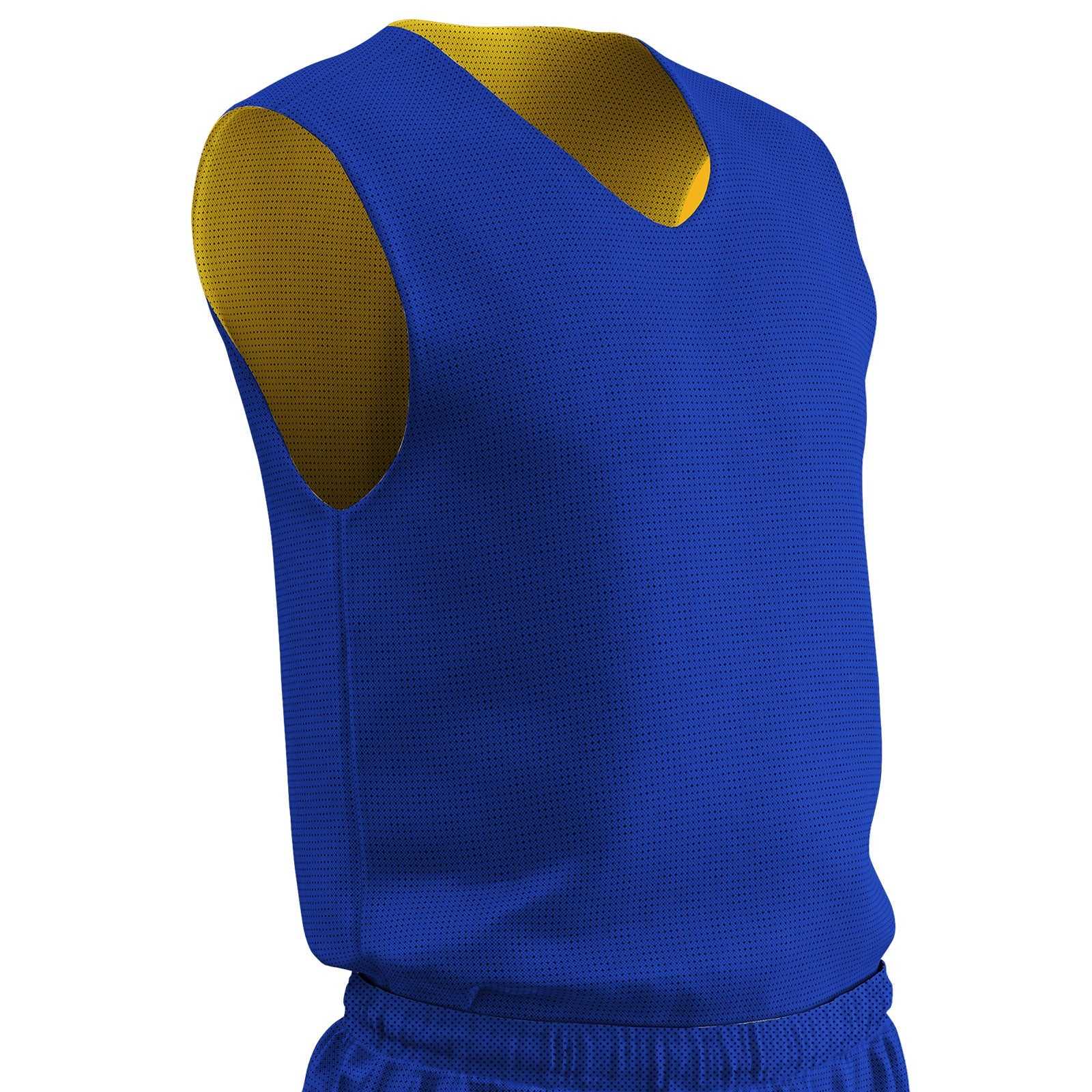 Champro BBJPY Polyester Reversible Basketball Jersey Youth - Royal Gold - HIT a Double