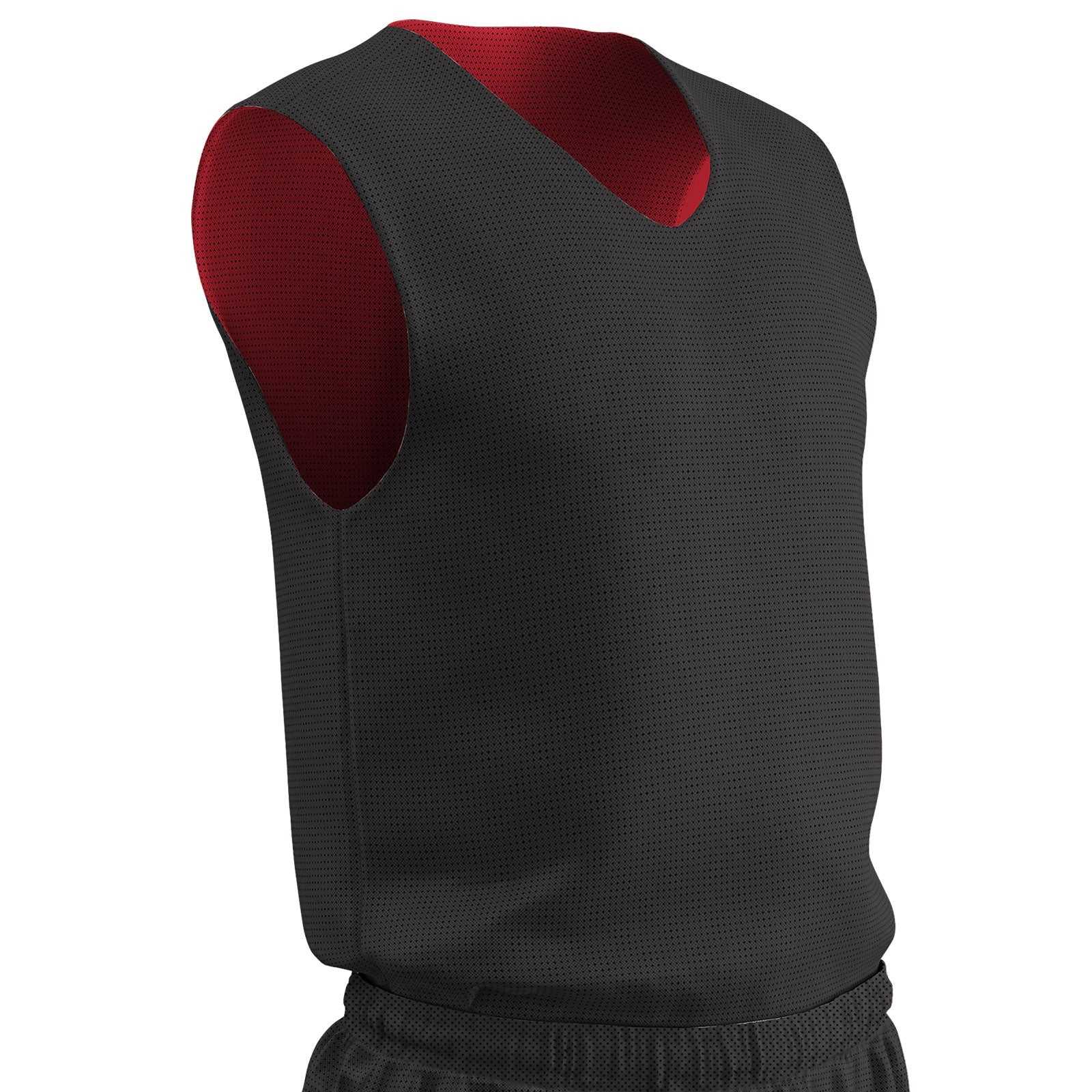 Champro BBJP Polyester Reversible Basketball Jersey Adult - Black Scarlet - HIT a Double