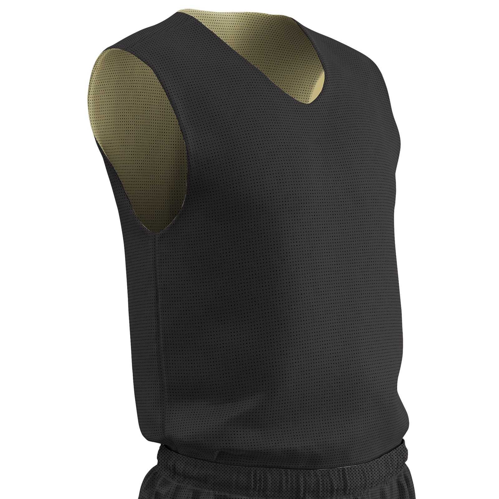 Champro BBJP Polyester Reversible Basketball Jersey Adult - Vegas Gold Black - HIT a Double