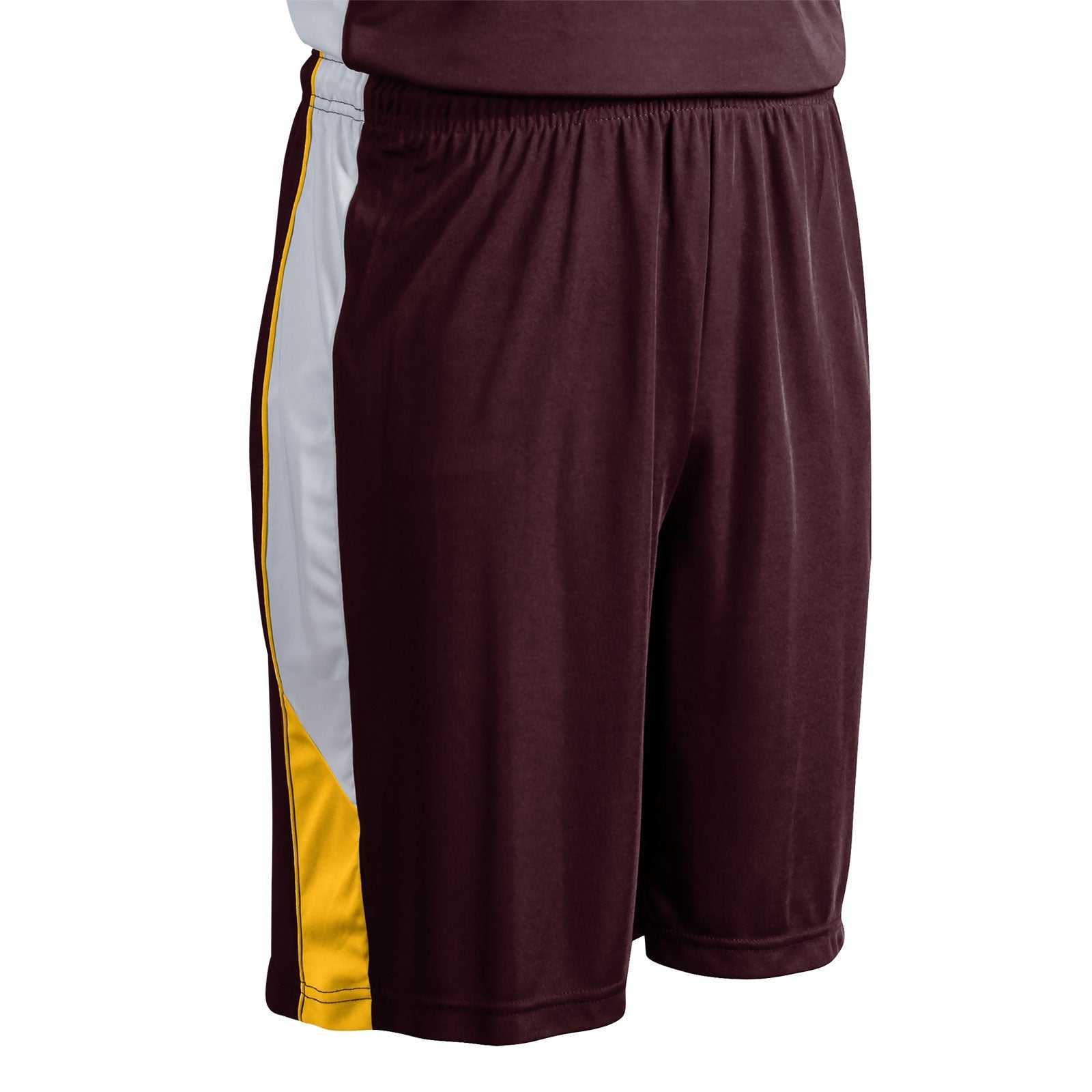 Champro BBS21 Rebel Basketball Short - Maroon Gold White - HIT a Double
