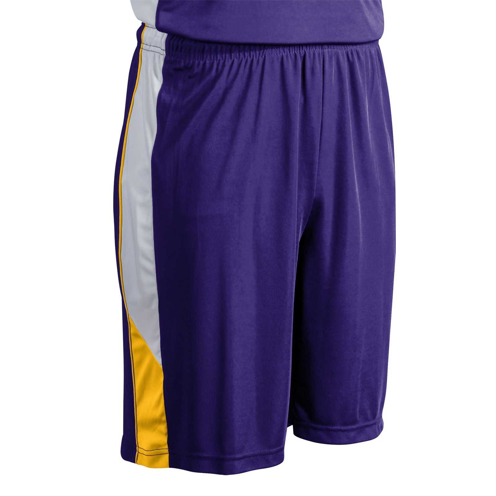 Champro BBS21 Rebel Basketball Short - Purple Gold White - HIT a Double