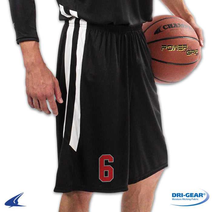 Champro BBS9 Dri-Gear Muscle Basketball Short - White Black - HIT a Double