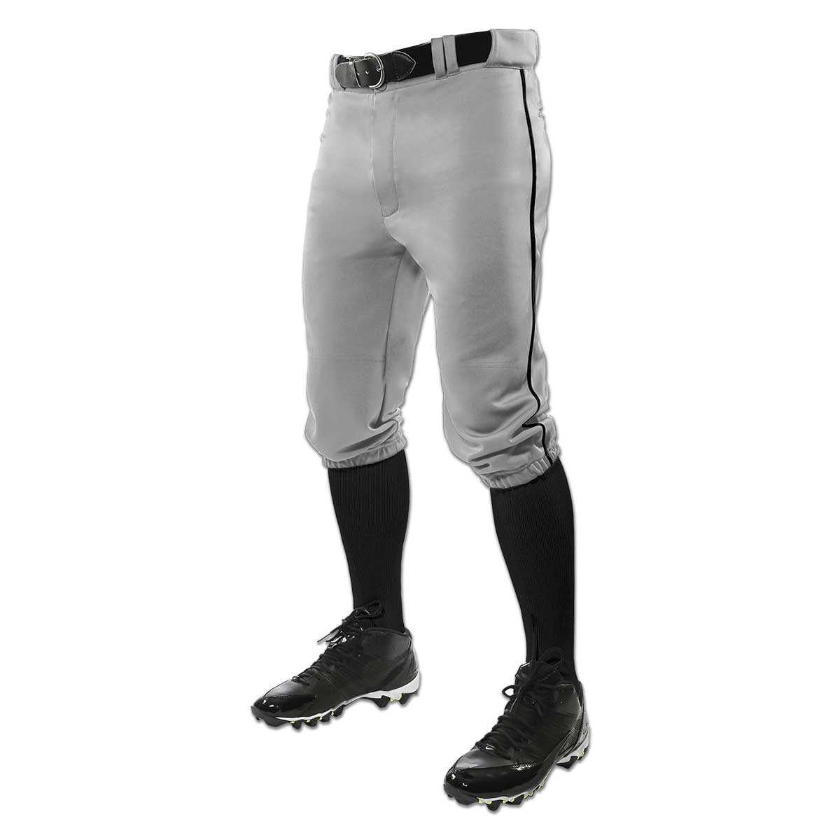 Champro BP101 Triple Crown Knicker Pants with Pipe - Gray Black - HIT a Double