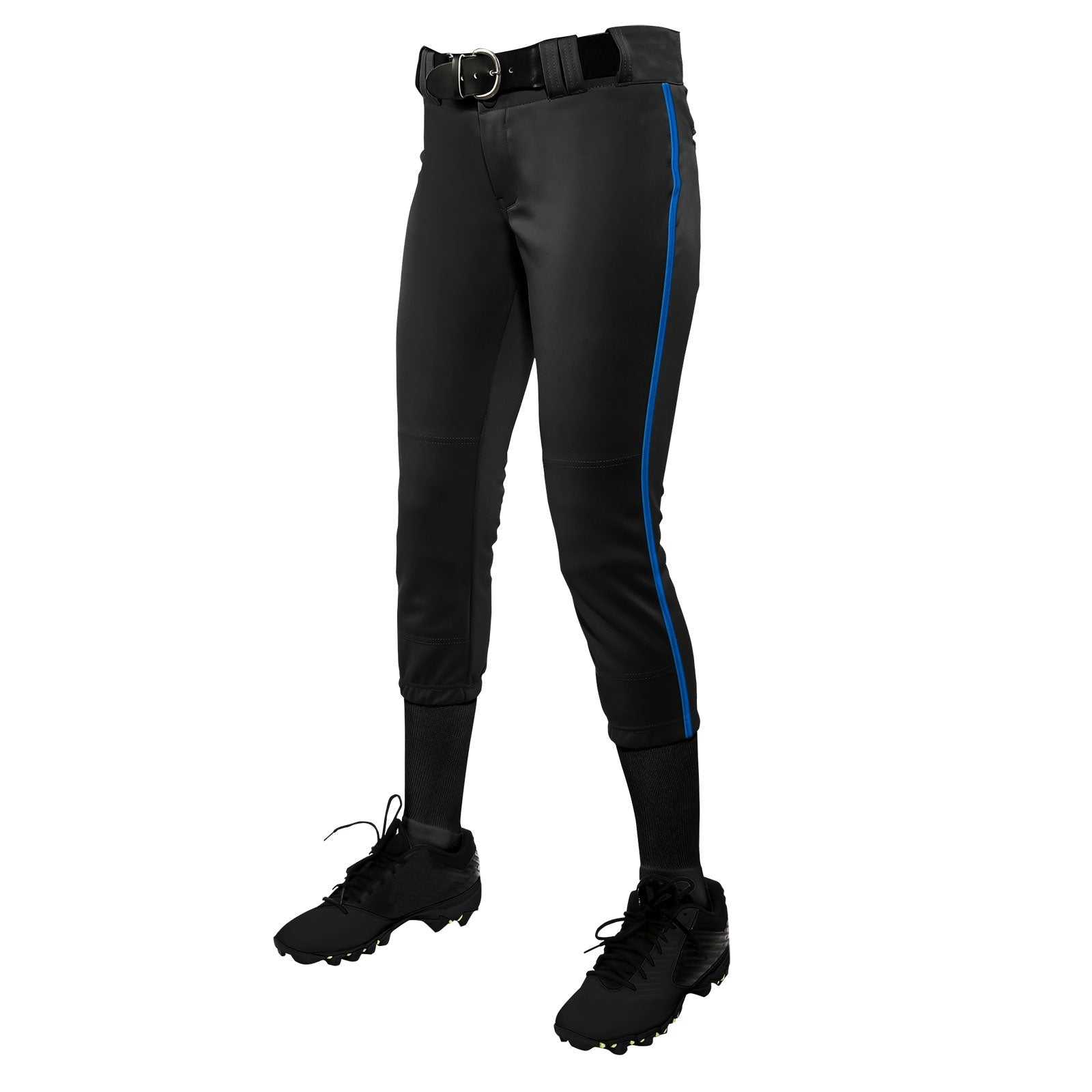 Champro BP11P Tournament with Pipe Softball Pant - Black Royal - HIT a Double
