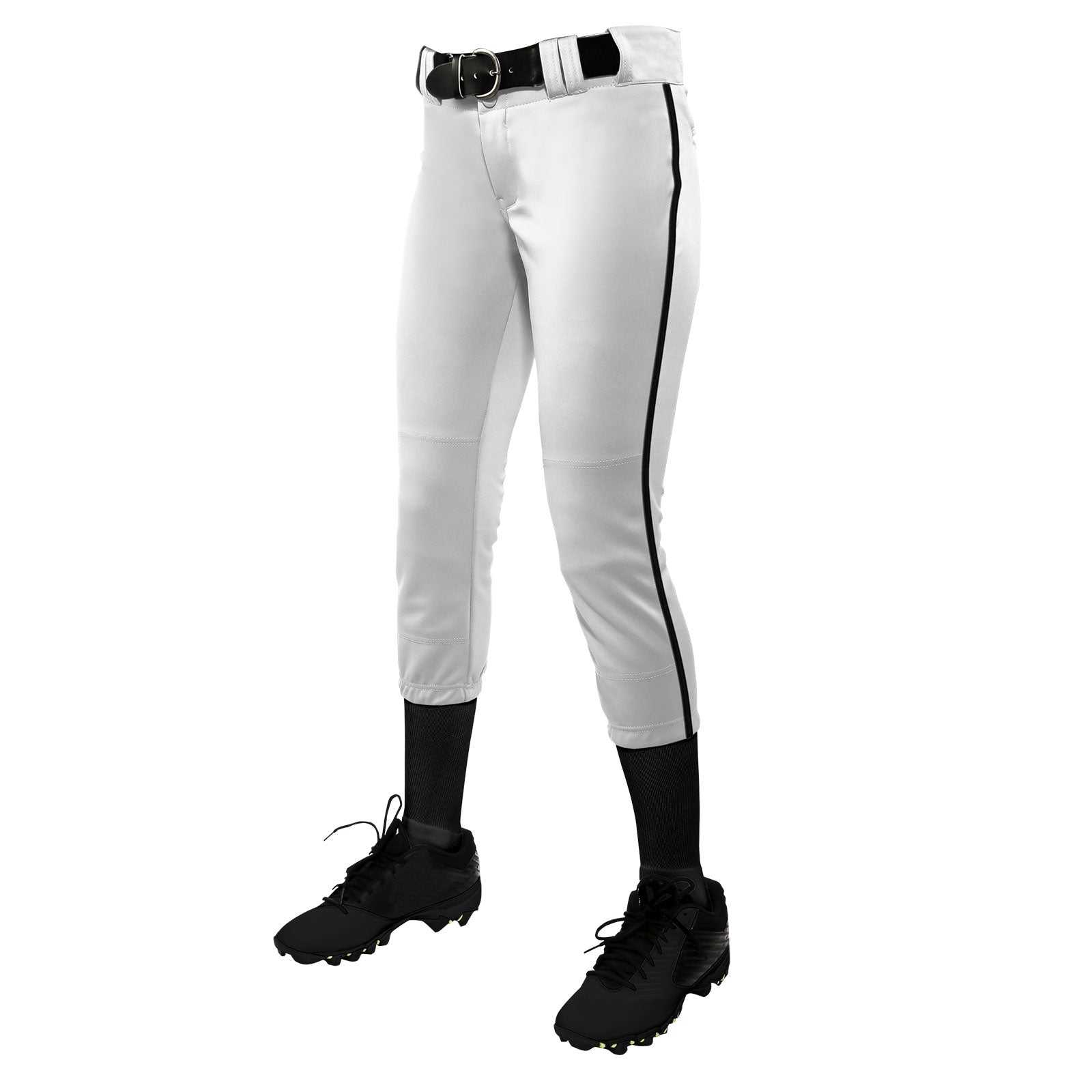 Champro BP11P Tournament with Pipe Softball Pant - White Black - HIT a Double