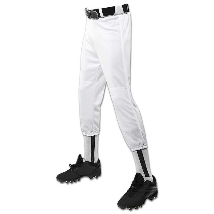 Champro BP1Y Performance Pull-Up Baseball Pant with Belt Loops Youth - White - HIT a Double