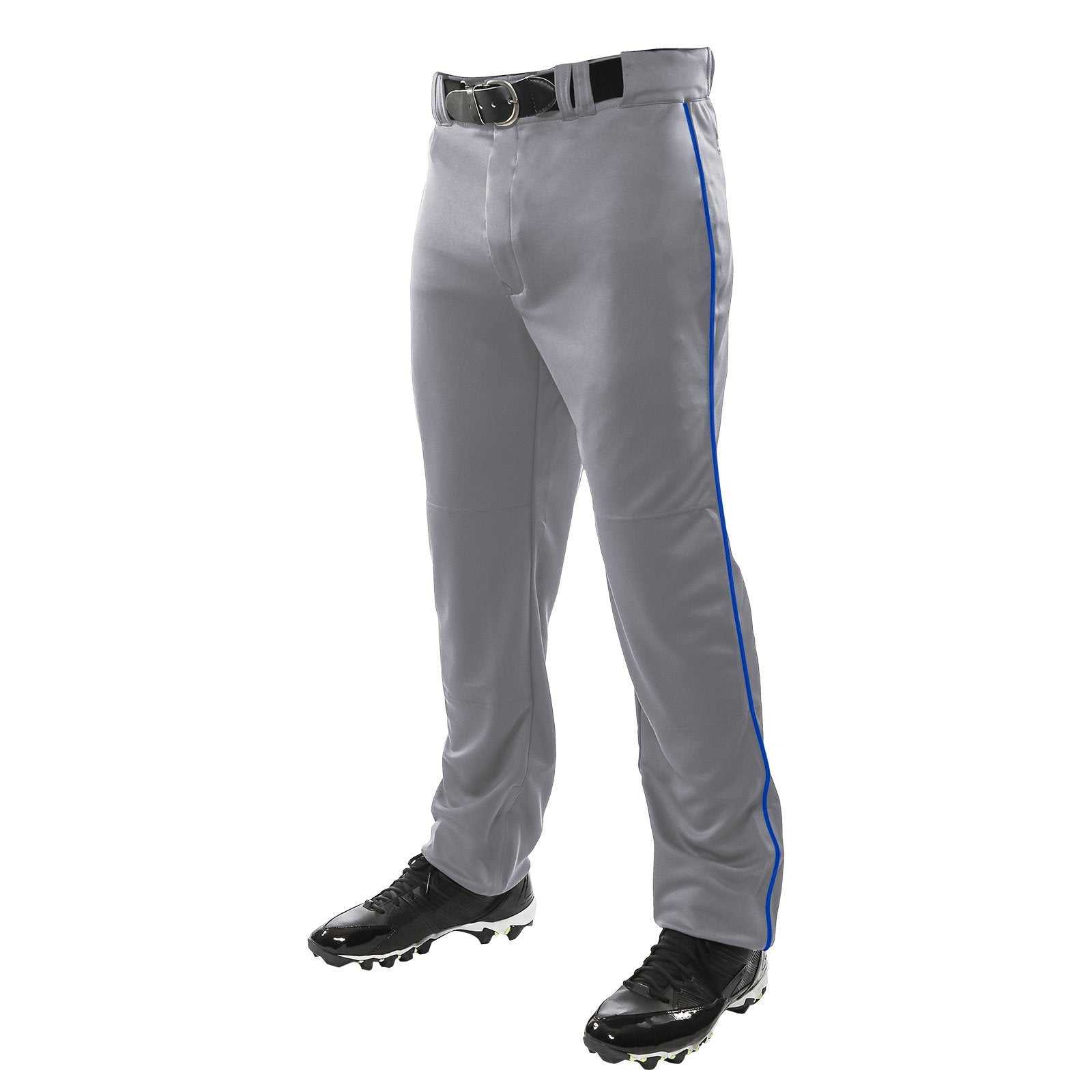 Champro BP41U MVP Open Bottom Pant with Piping - Gray Royal - HIT a Double
