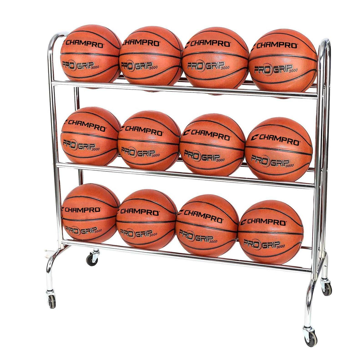 Champro BR12 12 Ball Rack with Casters Upright - HIT a Double