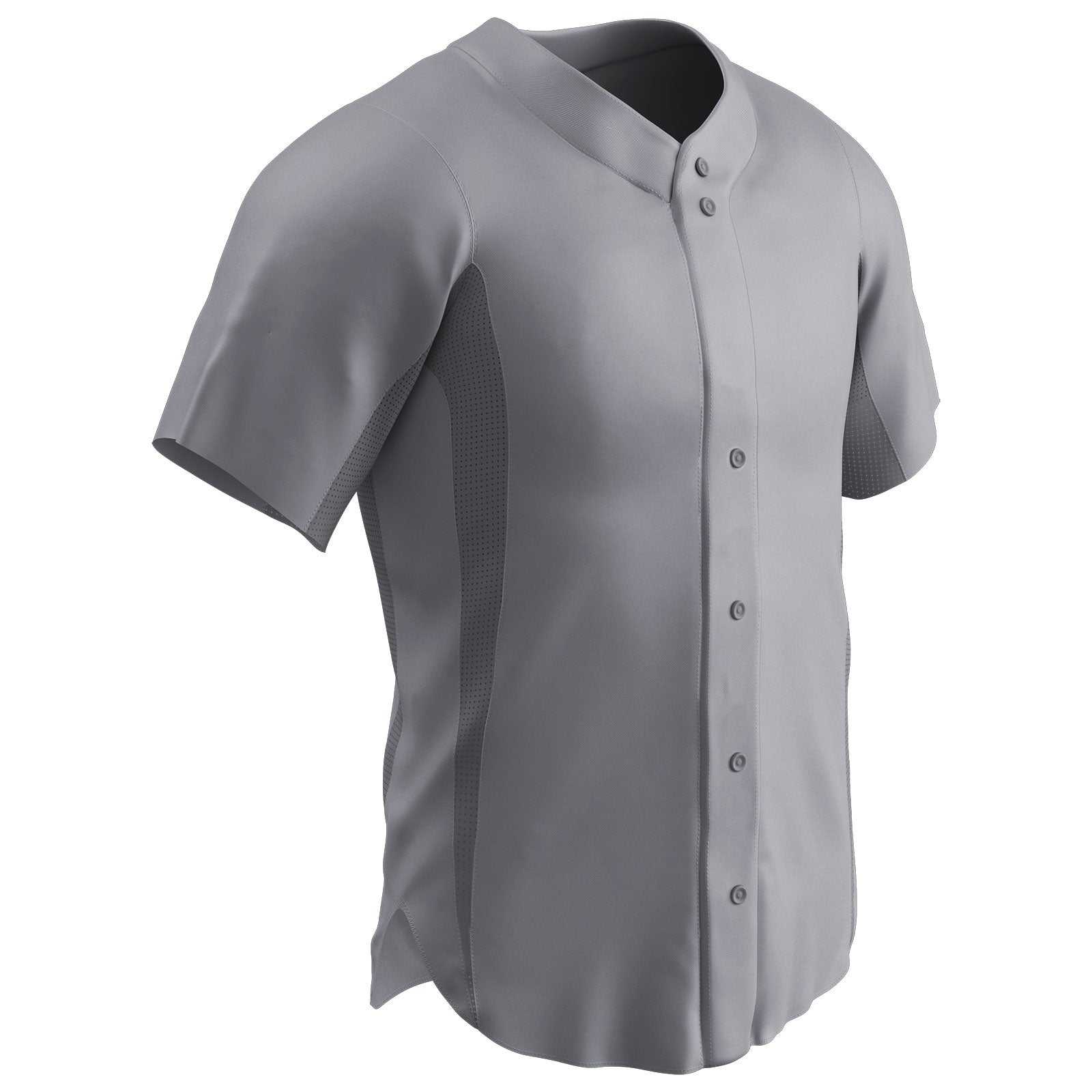 Champro BS149 Pro Mesh Full Button Jersey - Gray - HIT a Double