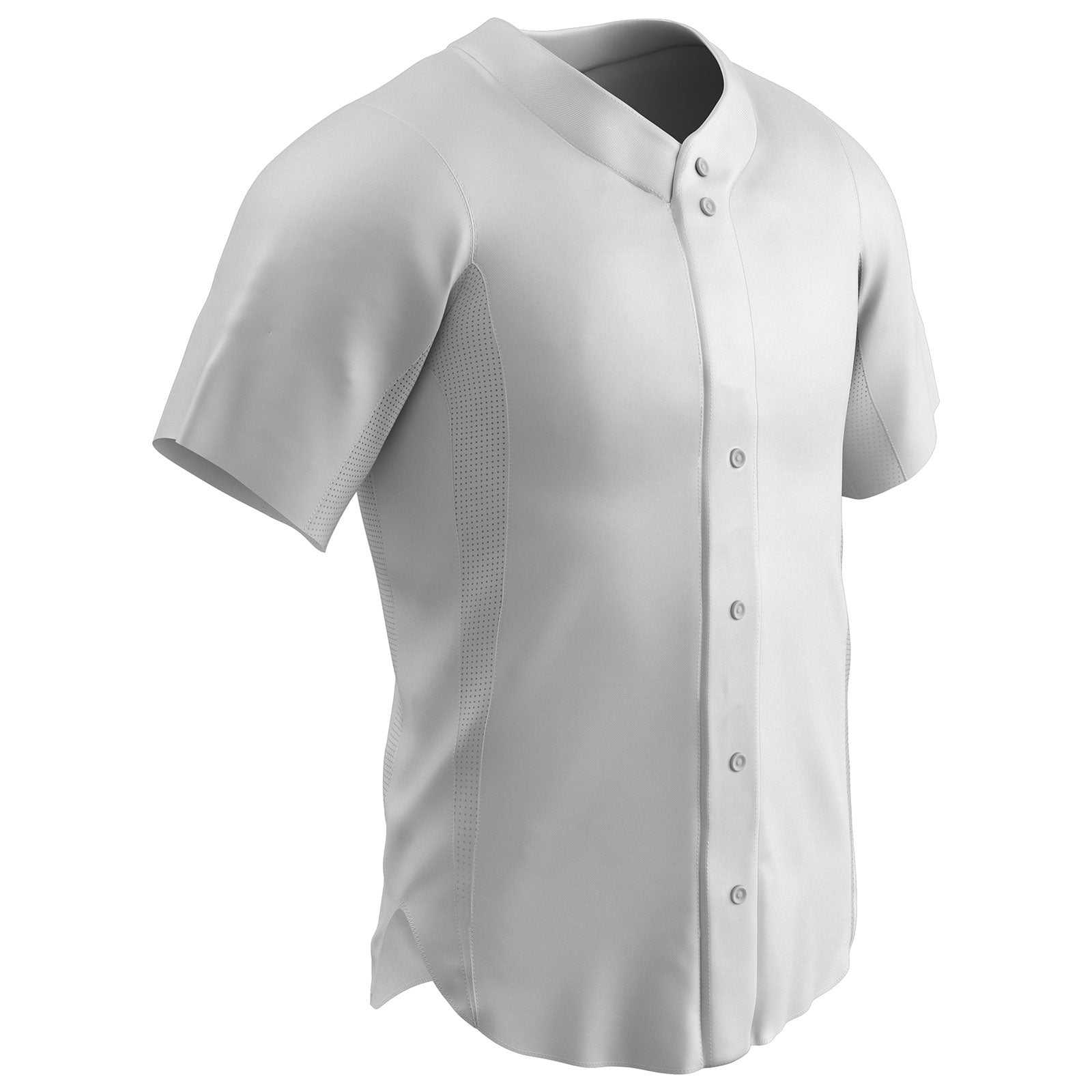 Champro BS149 Pro Mesh Full Button Jersey - White - HIT a Double