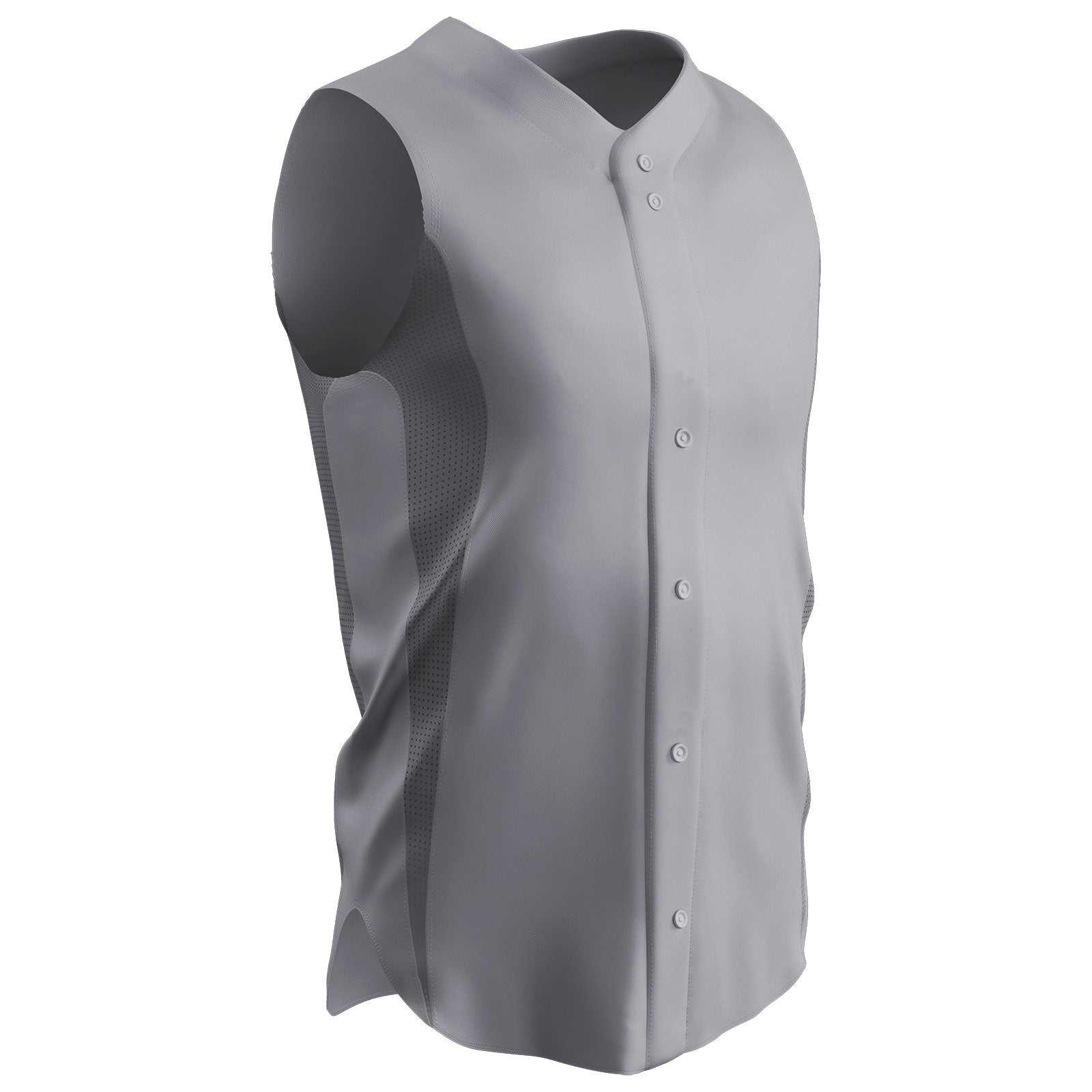 Champro BS169 Pro Mesh Full Button Jersey - Gray - HIT a Double