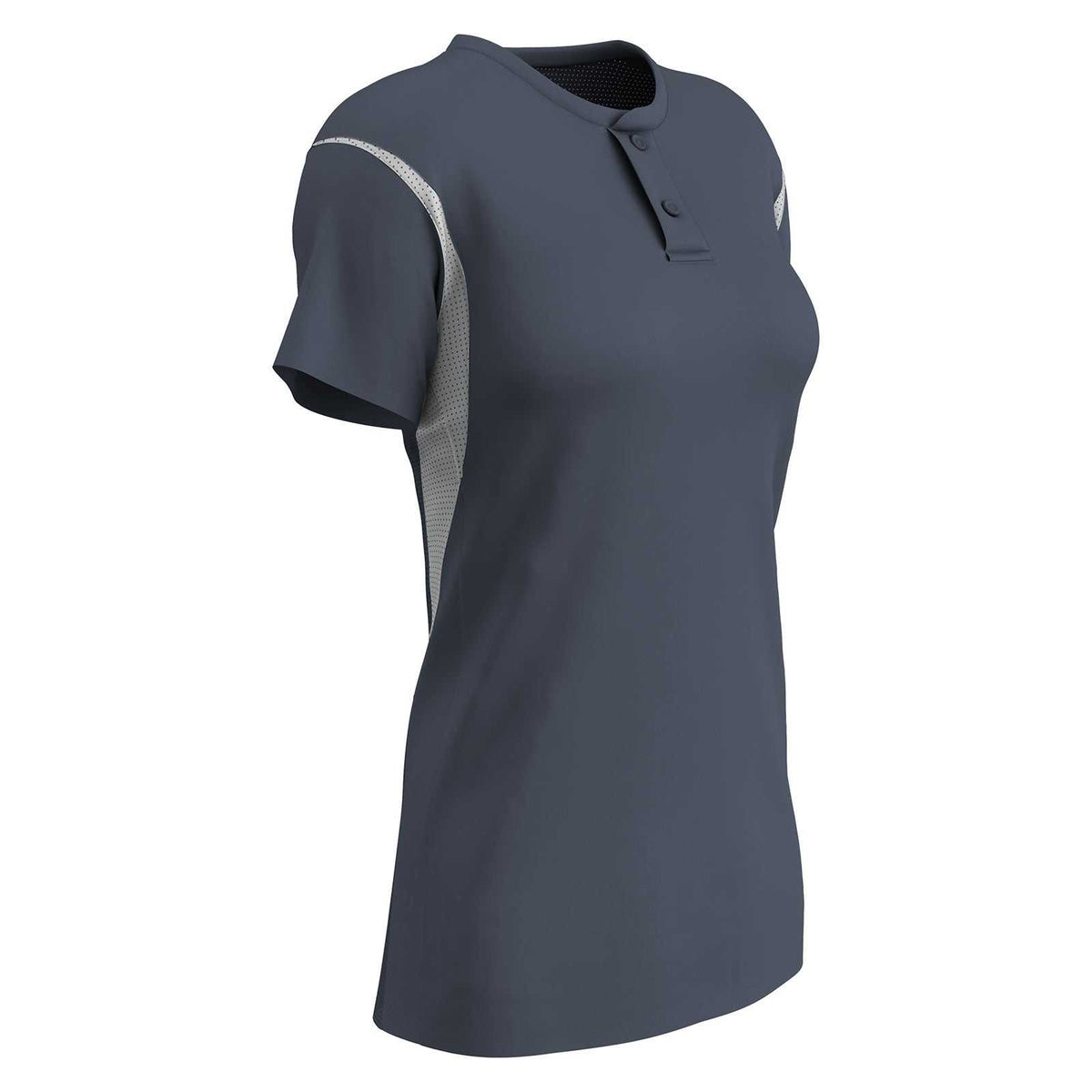 Champro BS28 Girls/Ladies Legacy 2-Button Softball Jersey - Graphite White - HIT a Double