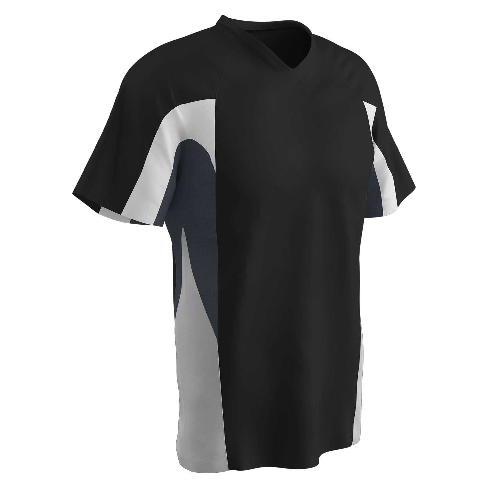 Champro BS34 Relief 2 Button Jersey - Black Graphite White - HIT a Double