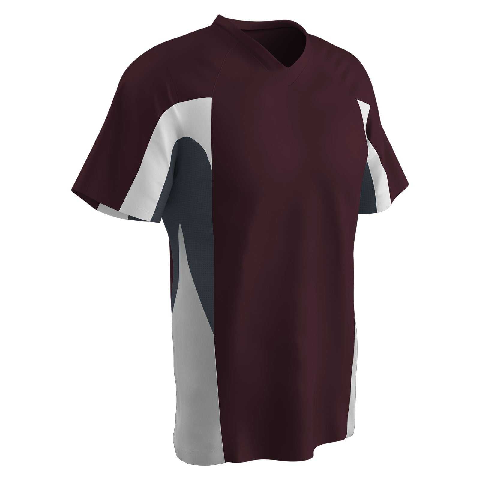 Champro BS34 Relief 2 Button Jersey - Maroon Graphite White - HIT a Double