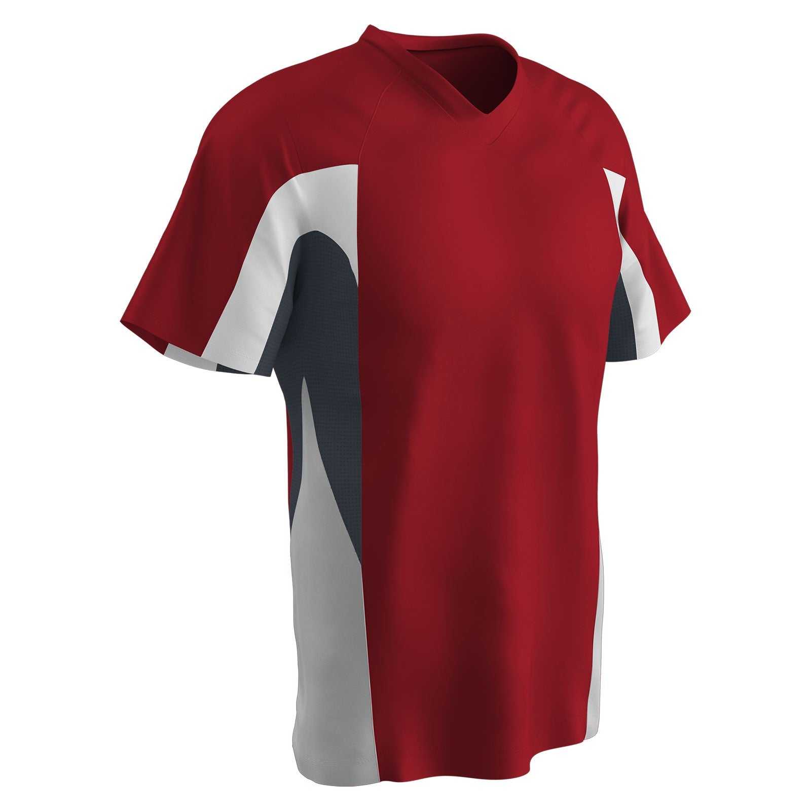 Champro BS34 Relief 2 Button Jersey - Scarlet Graphite White - HIT a Double