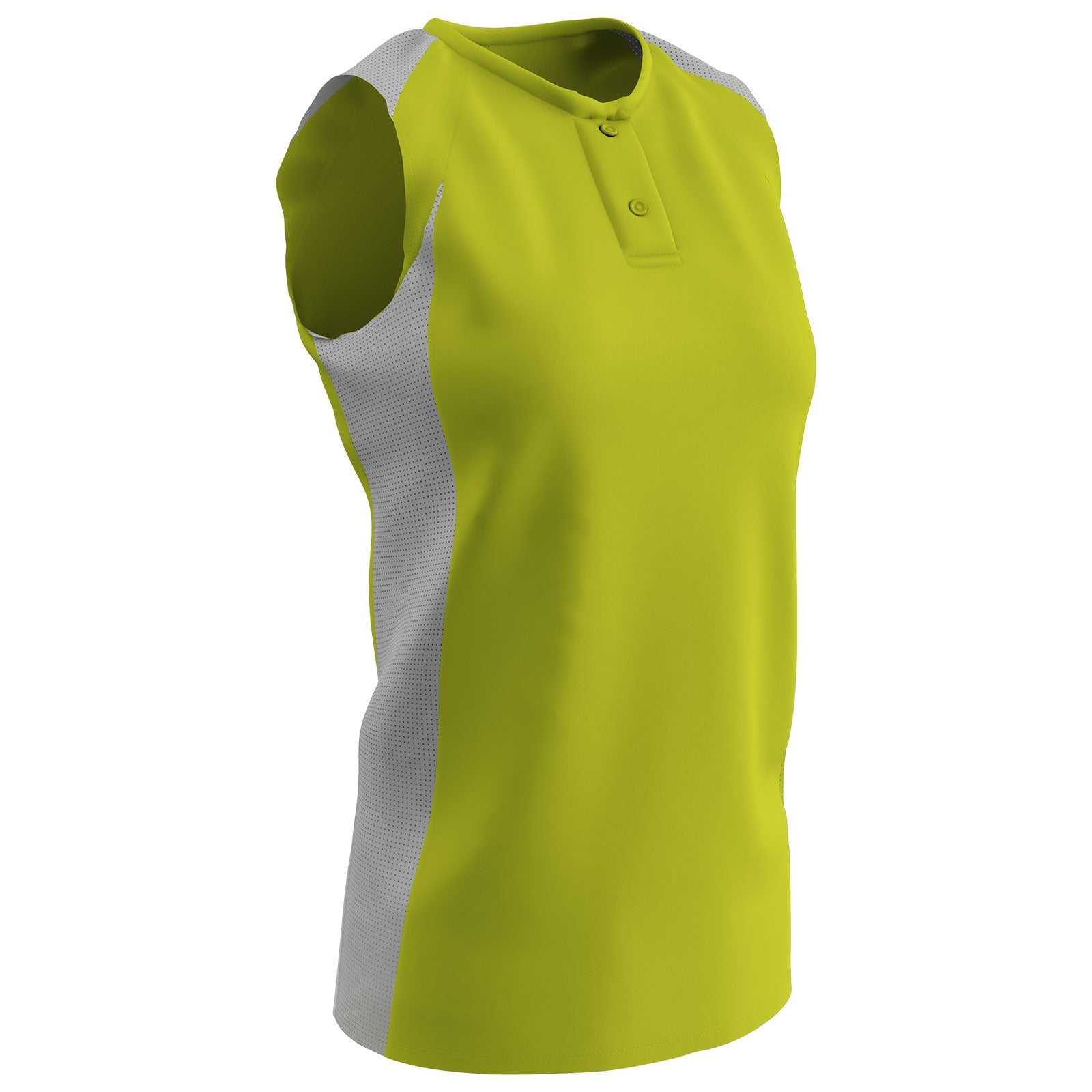 Champro BS37 Diamond Active Ladies Jersey - Lime Green White - HIT a Double