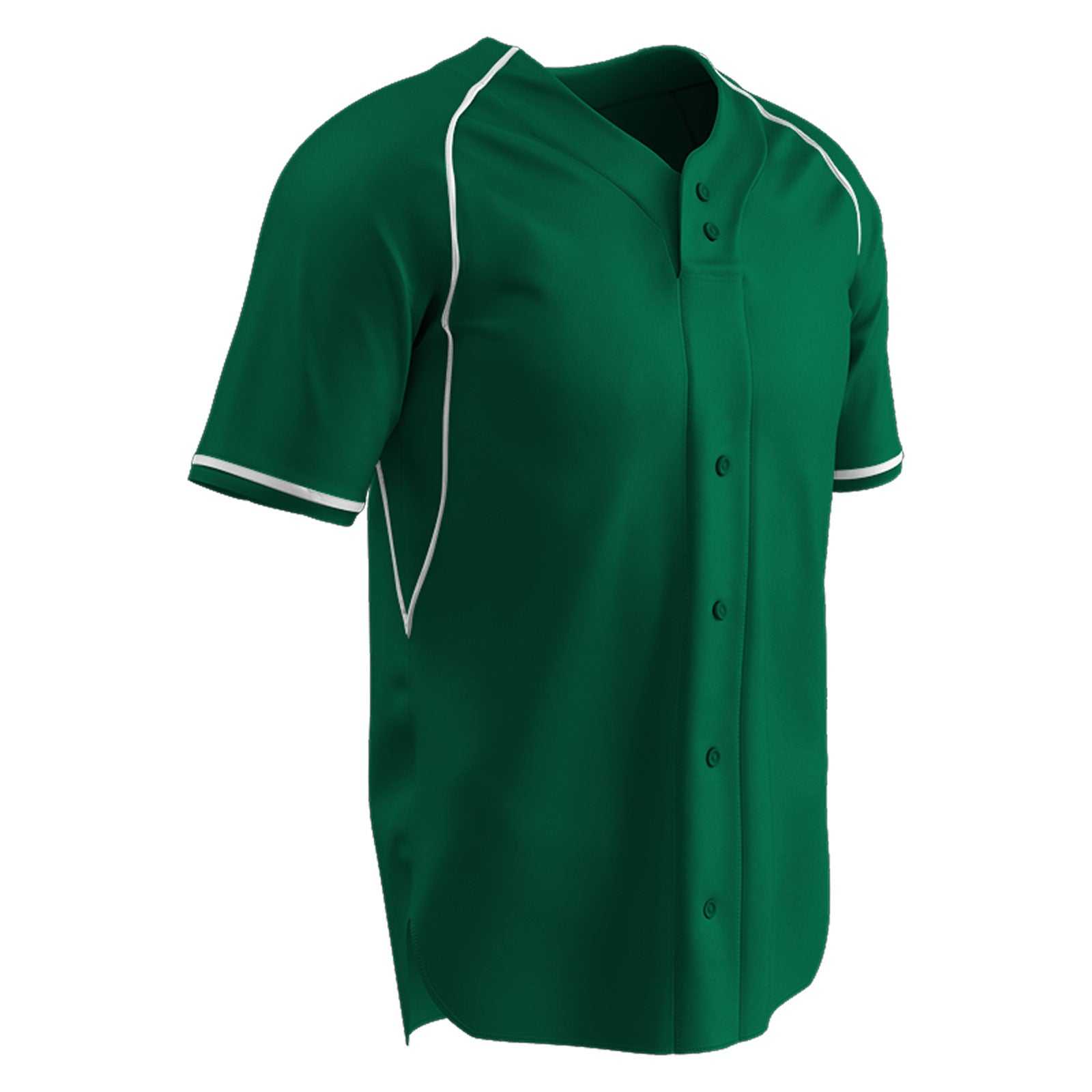 Champro BS40 Cycle Dri-Gear 2 Button Faux Jersey - Forest Green White - HIT a Double