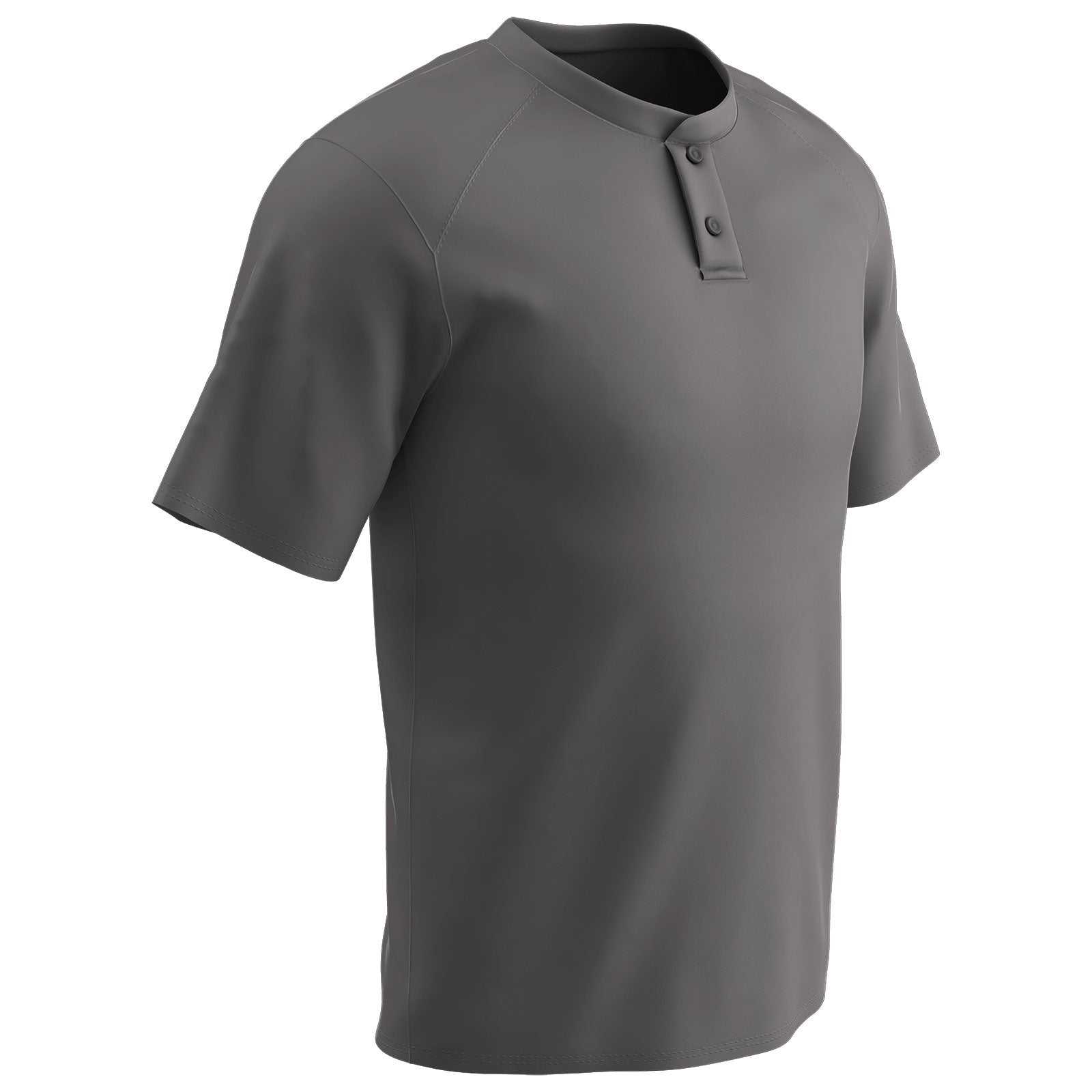 Champro BS53 Dri-Gear Two Button Jersey - Charcoal - HIT a Double