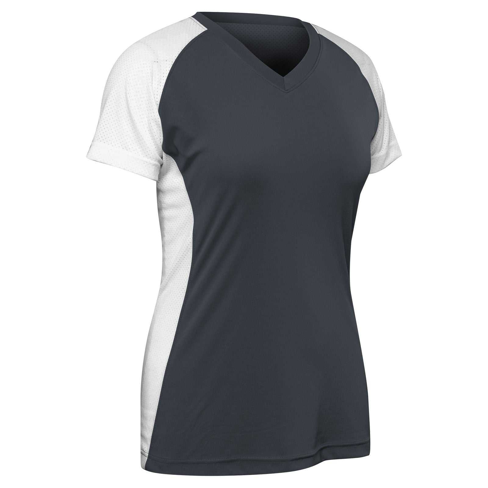 Champro BS82 Infinite V-Neck Short Sleeve Jersey - Graphite White - HIT a Double