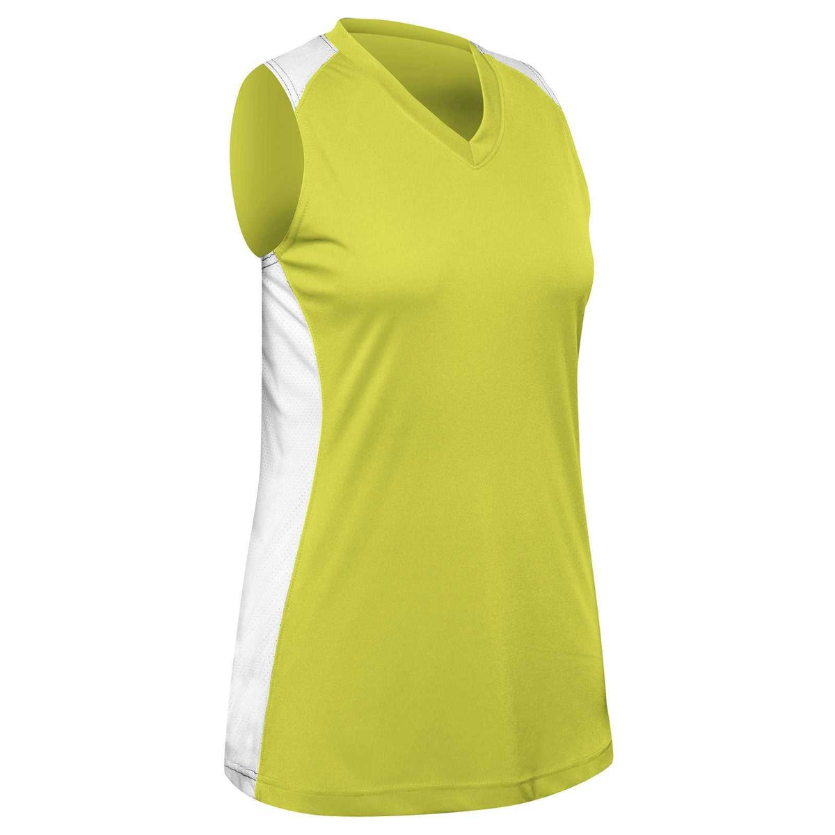 Champro BS84 Infinite V-Neck Racerback Jersey - Optic Yellow White - HIT a Double