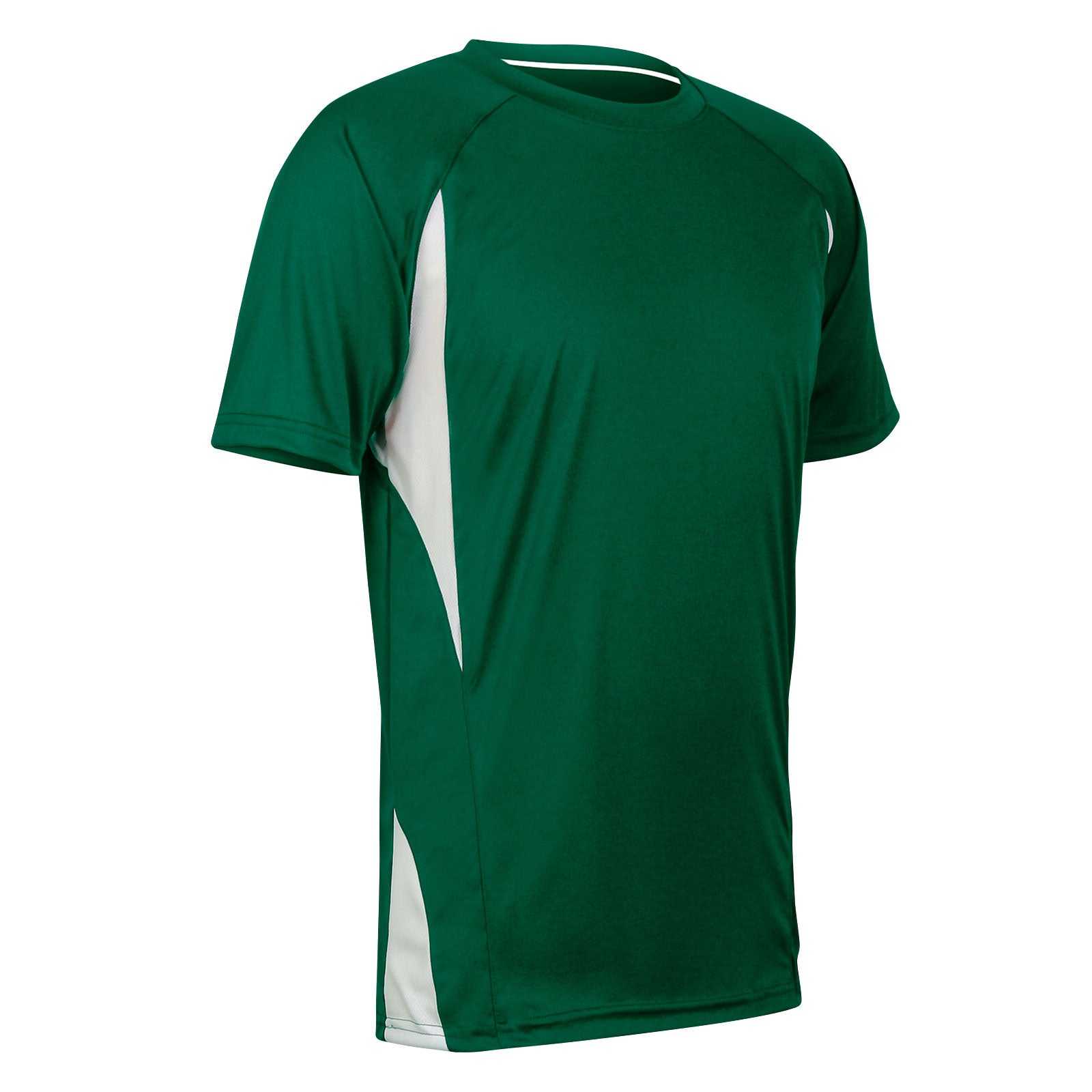 Champro BST65 Crew Neck Baseball Jersey - Forest Green White - HIT a Double