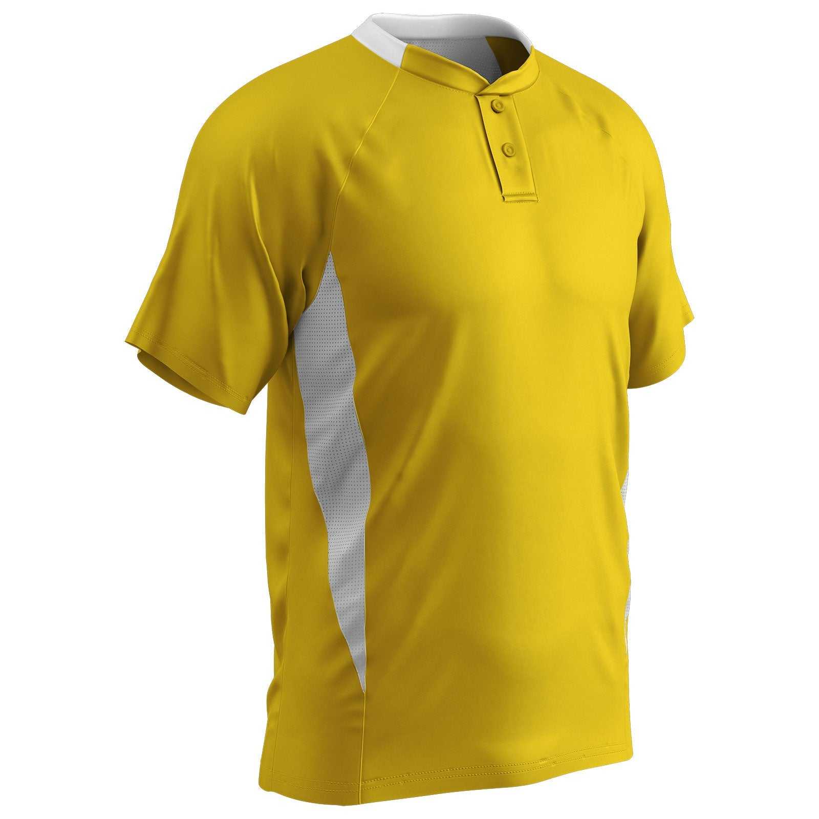 Champro BST72 Two Button Placket Jersey - Gold White - HIT a Double