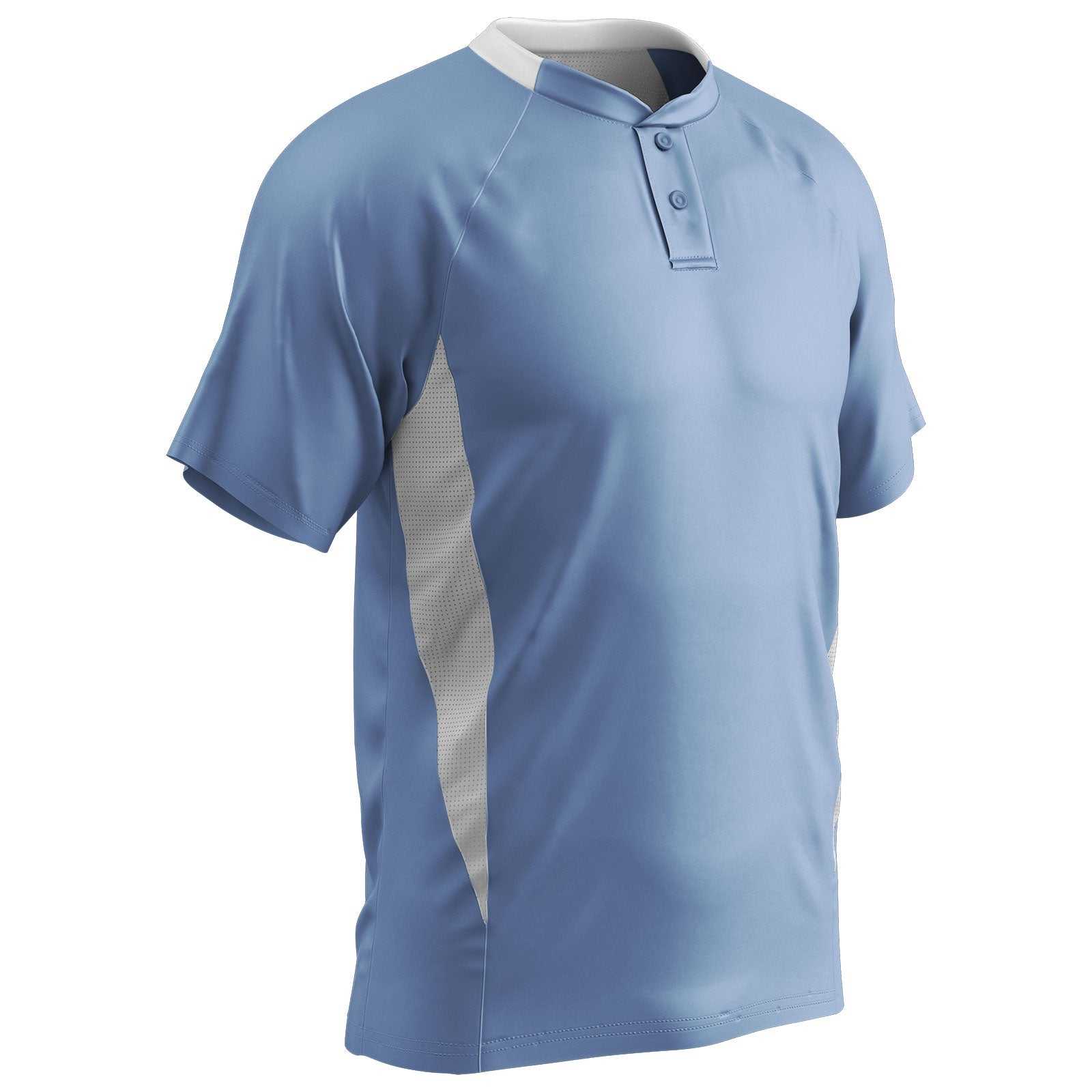 Champro BST72 Two Button Placket Jersey - Light Blue White - HIT a Double