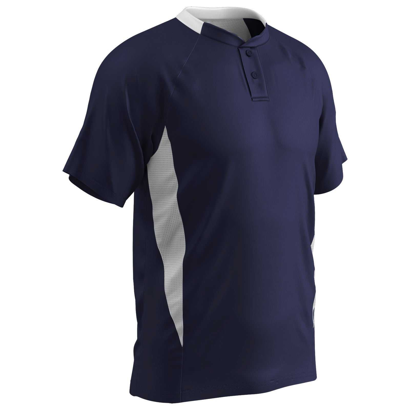 Champro BST72 Two Button Placket Jersey - Navy White - HIT a Double